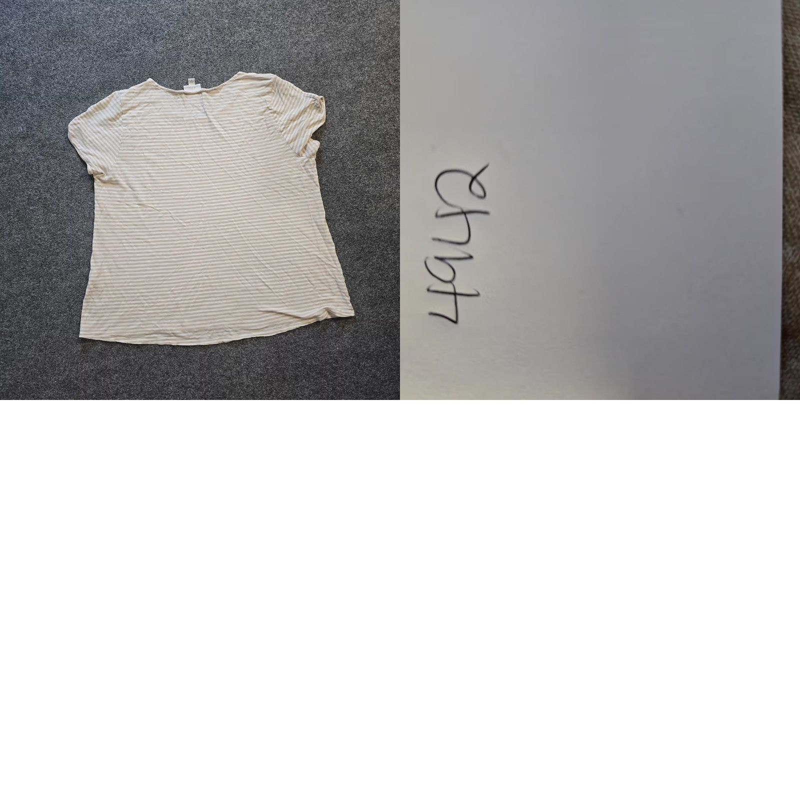 J. Jill J. Jill Top Womens XL Beige Stripe Short Sleeve Linen Blend Stretch Capsule Shirt XS? Size XL / US 12-14 / IT 48-50 - 8 Thumbnail