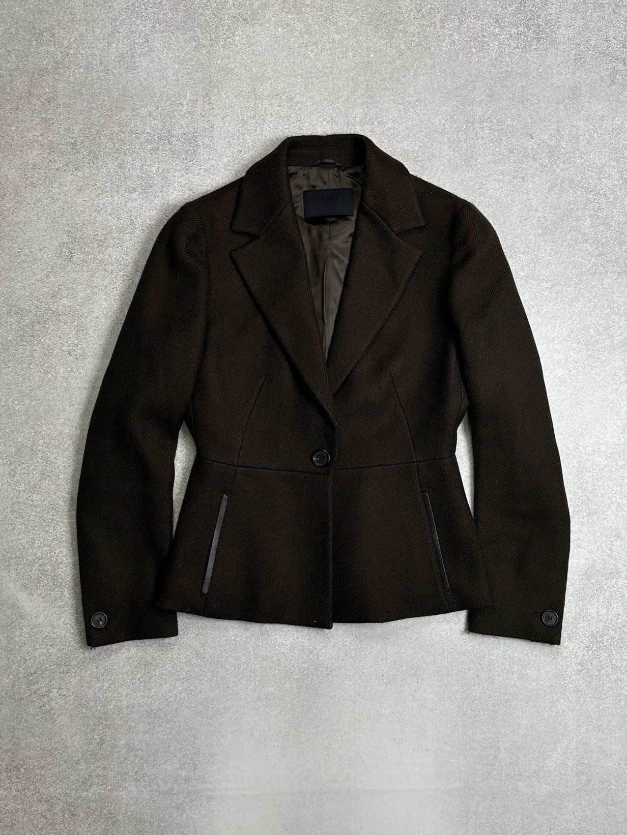 Prada PRADA Women’s Brown Wool Skirt Suit Set Blazer Jacket Skirt Size M / US 6-8 / IT 42-44 - 2 Thumbnail