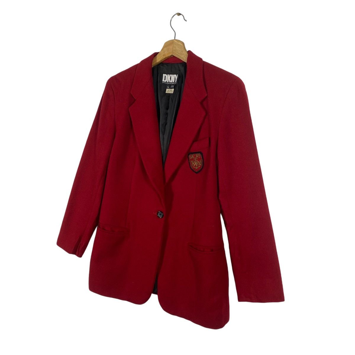 DKNY × Vintage Vintage 90s Preppy Donna Karan New York Wool Blazer Size 34S - 3 Thumbnail