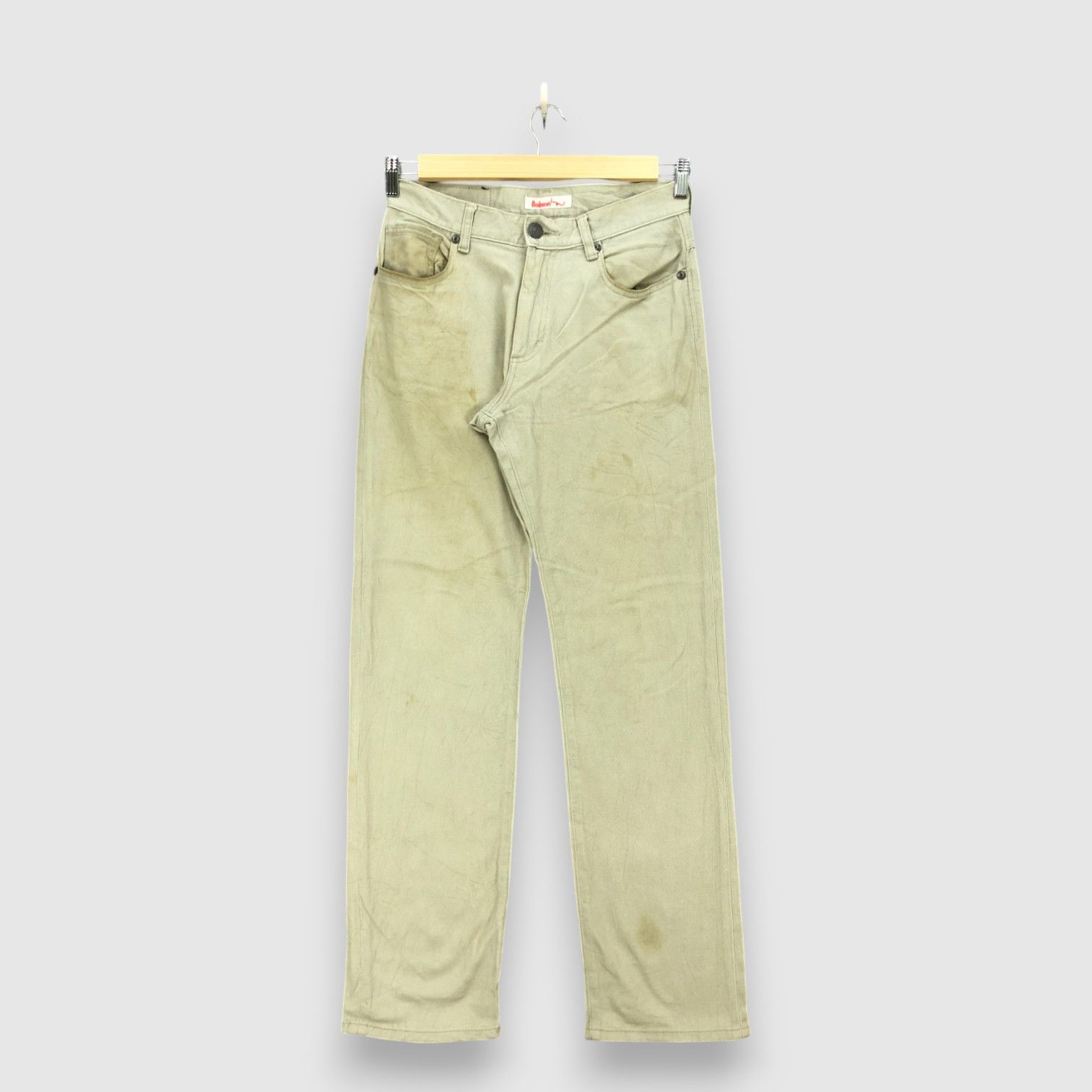 Japanese Brand Vintage Bobson Dirty Wash Jeans Beige Rusty Denim Pants Size US 30 / EU 46 - 1 Thumbnail