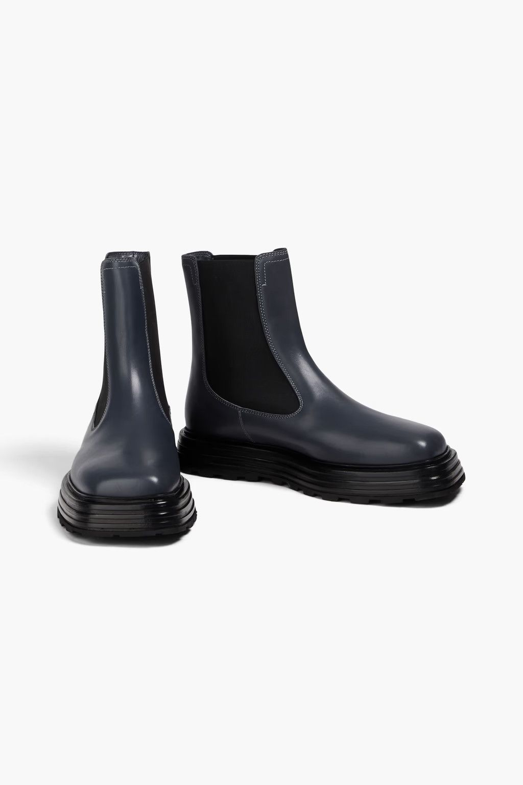 Jil Sander o1y1124 Leather Chelsea Boots in Midnight Blue Size US 7 / EU 40 - 1 Thumbnail