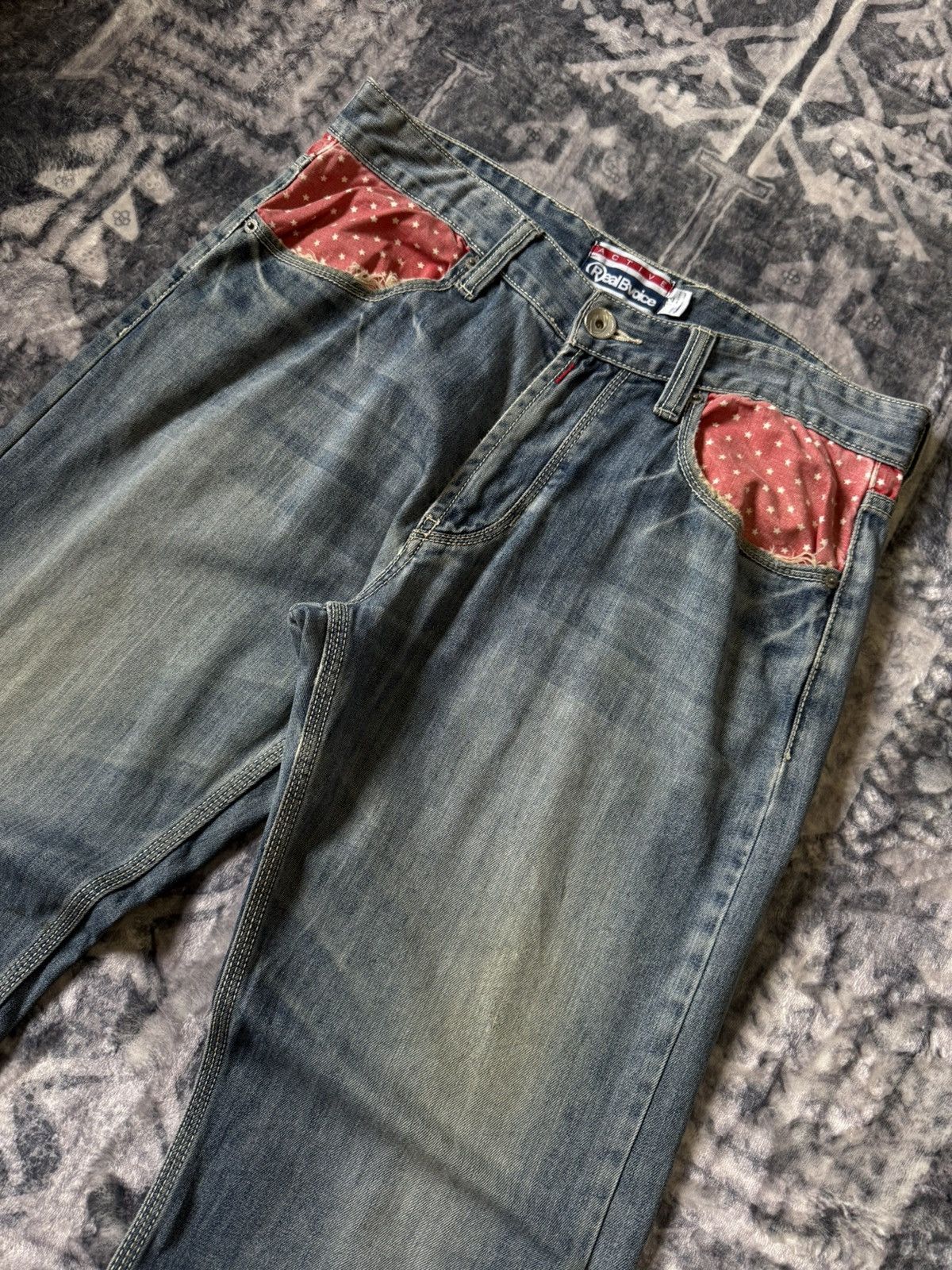 G-Unit × Vintage Y2k Real Bvoice Embroidered Pocket Baggy Loose Jeans Size US 32 / EU 48 - 12 Thumbnail