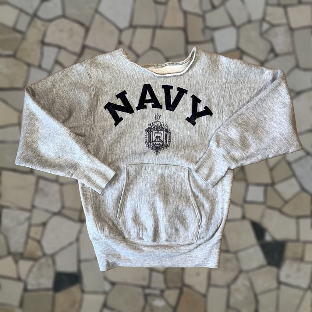 Champion VINTAGE Champion Reverse Weave Hoodie Gray Navy Size Medium Mens 80s Regular Pullover Embroidered Logo Pocket Heavyweight Fleece Machine Washable Size US M / EU 48-50 / 2 - 1 Thumbnail