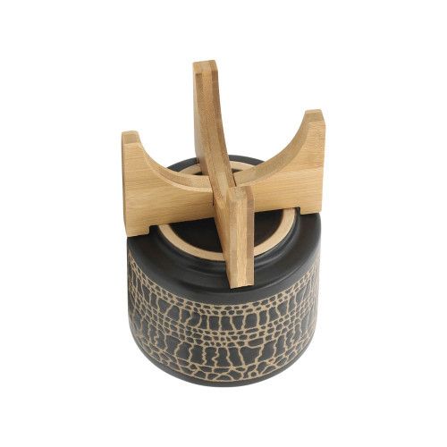 Designer × Homemade S/2 5/8" GLAZED PLANTER W/ STAND, BLACK Size US L / EU 52-54 / 3 - 6 Thumbnail
