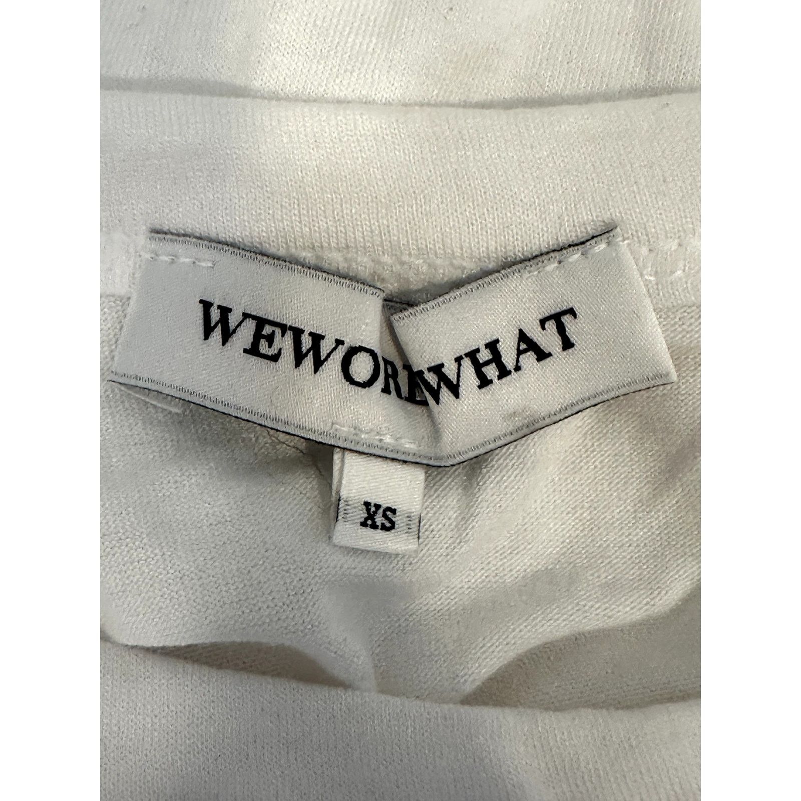 WeWoreWhat WeWoreWhat White Crop Crew Neck Short Sleeve TShirt XS NWOT Size XS / US 0-2 / IT 36-38 - 8 Thumbnail