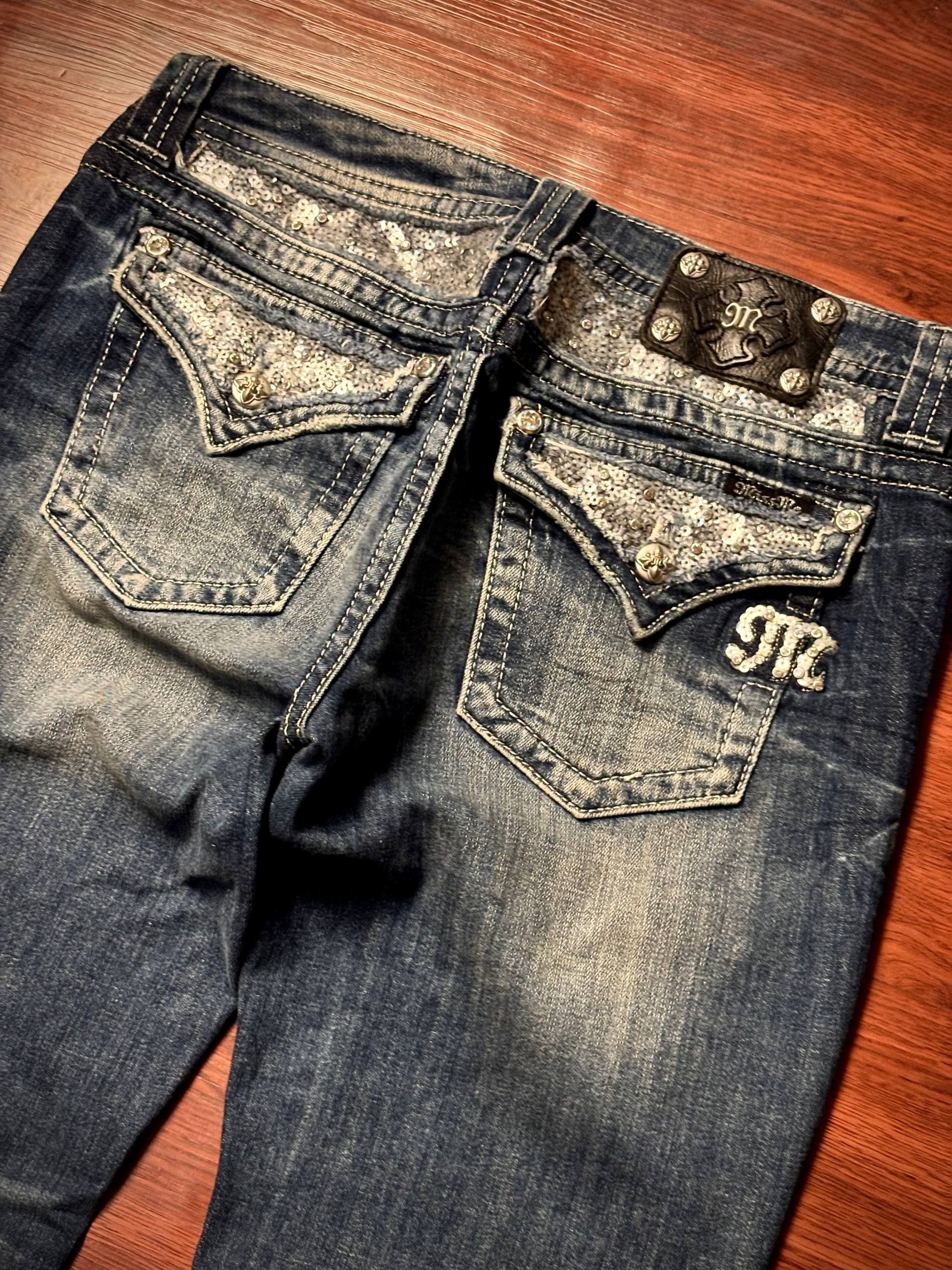 Miss Me Vintage Y2K Miss Me Blink Flap Pocket Bootcut Jeans Distress Size 32" / US 10 / IT 46 - 2 Thumbnail