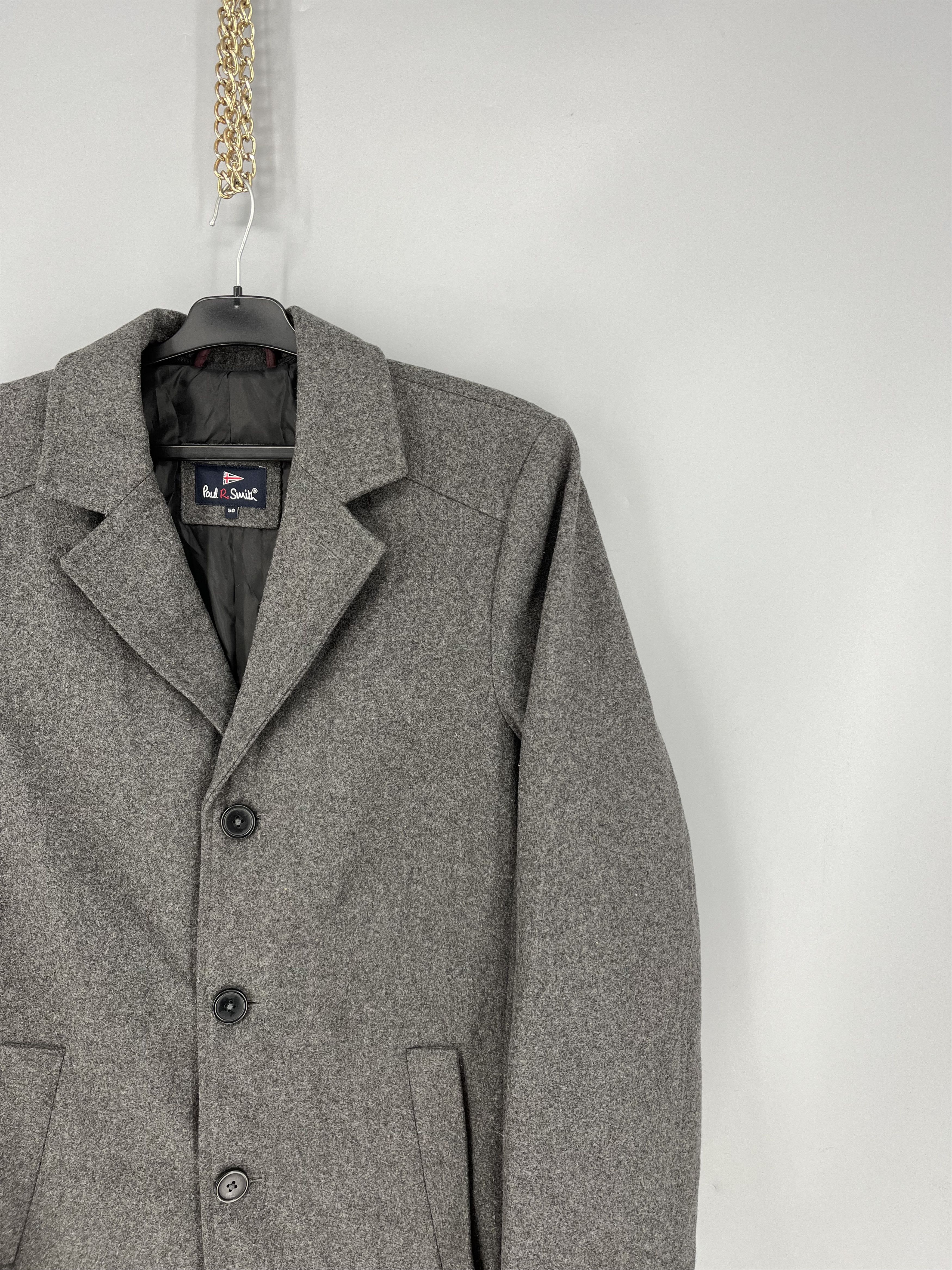 Paul Smith Paul R. Smith Mens Wool Blend Coat Size 50 Grey 3 Button Cla Size US M / EU 48-50 / 2 - 5 Thumbnail