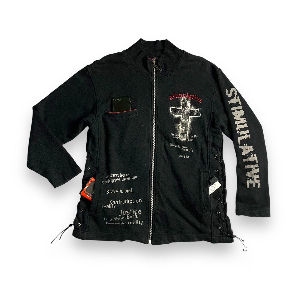 If Six Was Nine × Japanese Brand × Le Grande Bleu (L.G.B.) 🇯🇵 SLASH NUMBER SEDITIONARIES PUNK FULL ZIP SWEATER JACKET Size US M / EU 48-50 / 2 - 1 Thumbnail