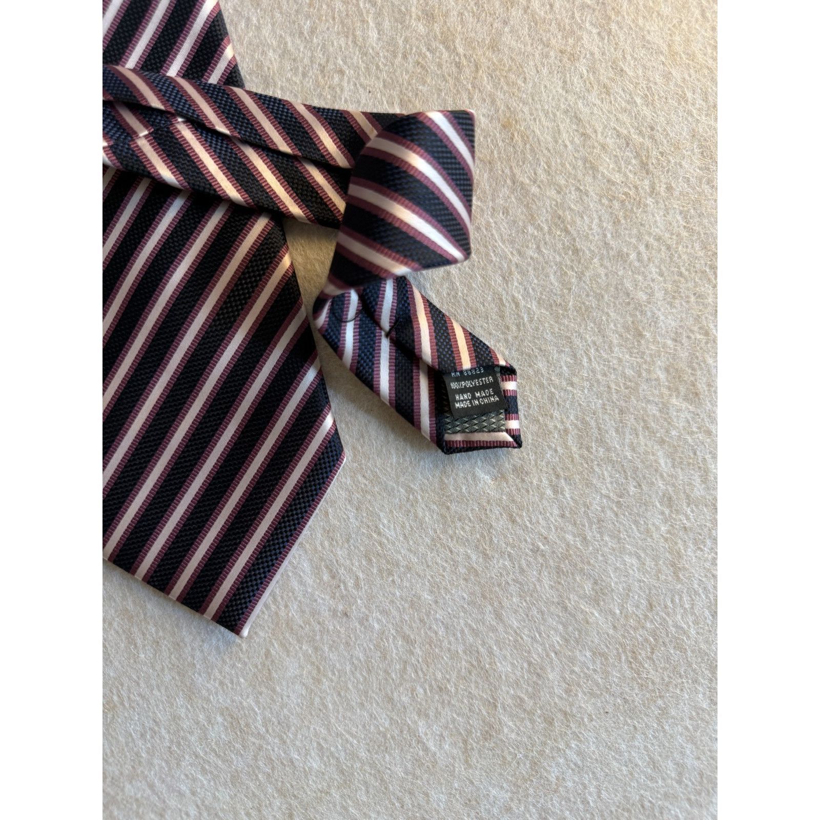 Alexander Julian Alexander Julian Colours Tie Navy Pink Stripe Classic 3.5” Size ONE SIZE - 4 Thumbnail