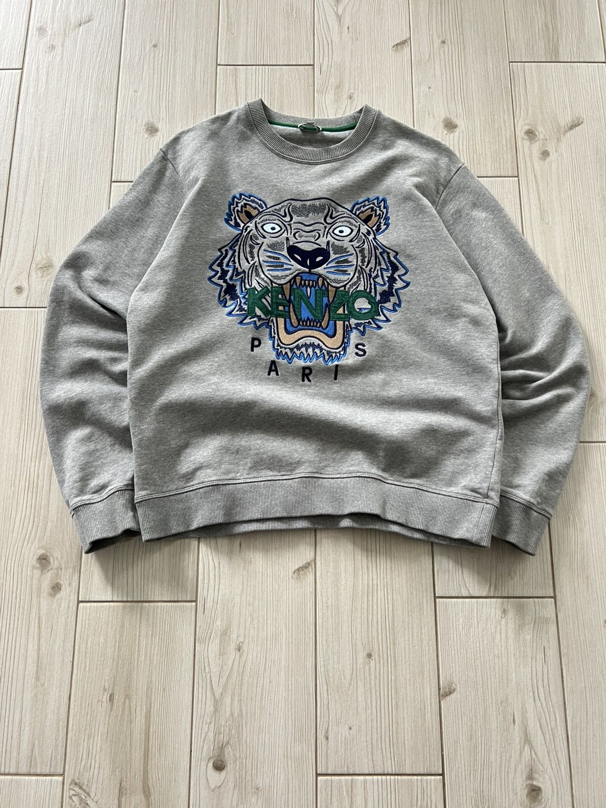 Kenzo Kenzo Paris Jungle Tiger Embroidered Sweatshirt Gray Medium Size US M / EU 48-50 / 2 - 3 Thumbnail