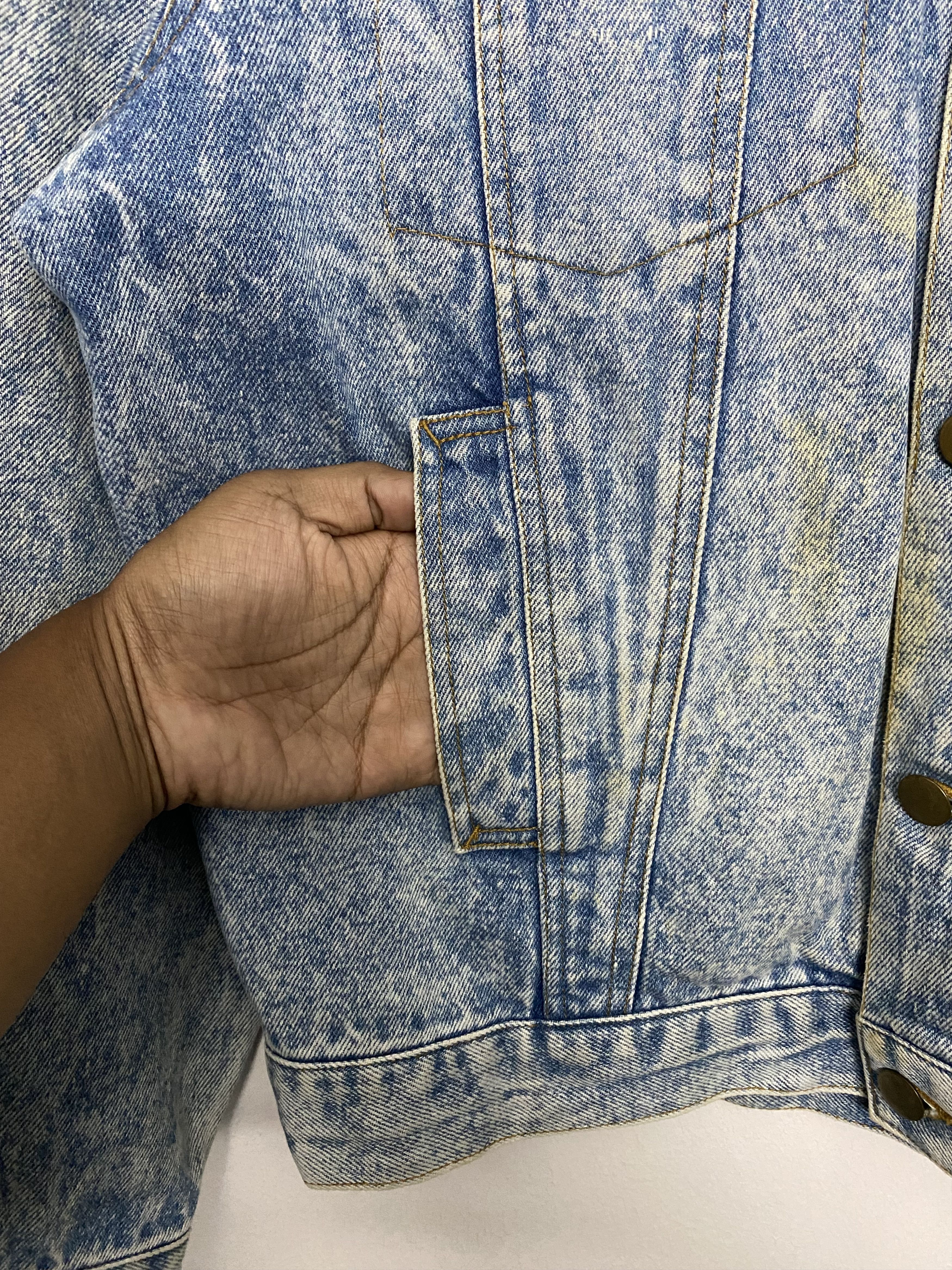 Vintage 80s Japanese PIA Acid Wash Denim Trucker Jacket Size US L / EU 52-54 / 3 - 11 Thumbnail