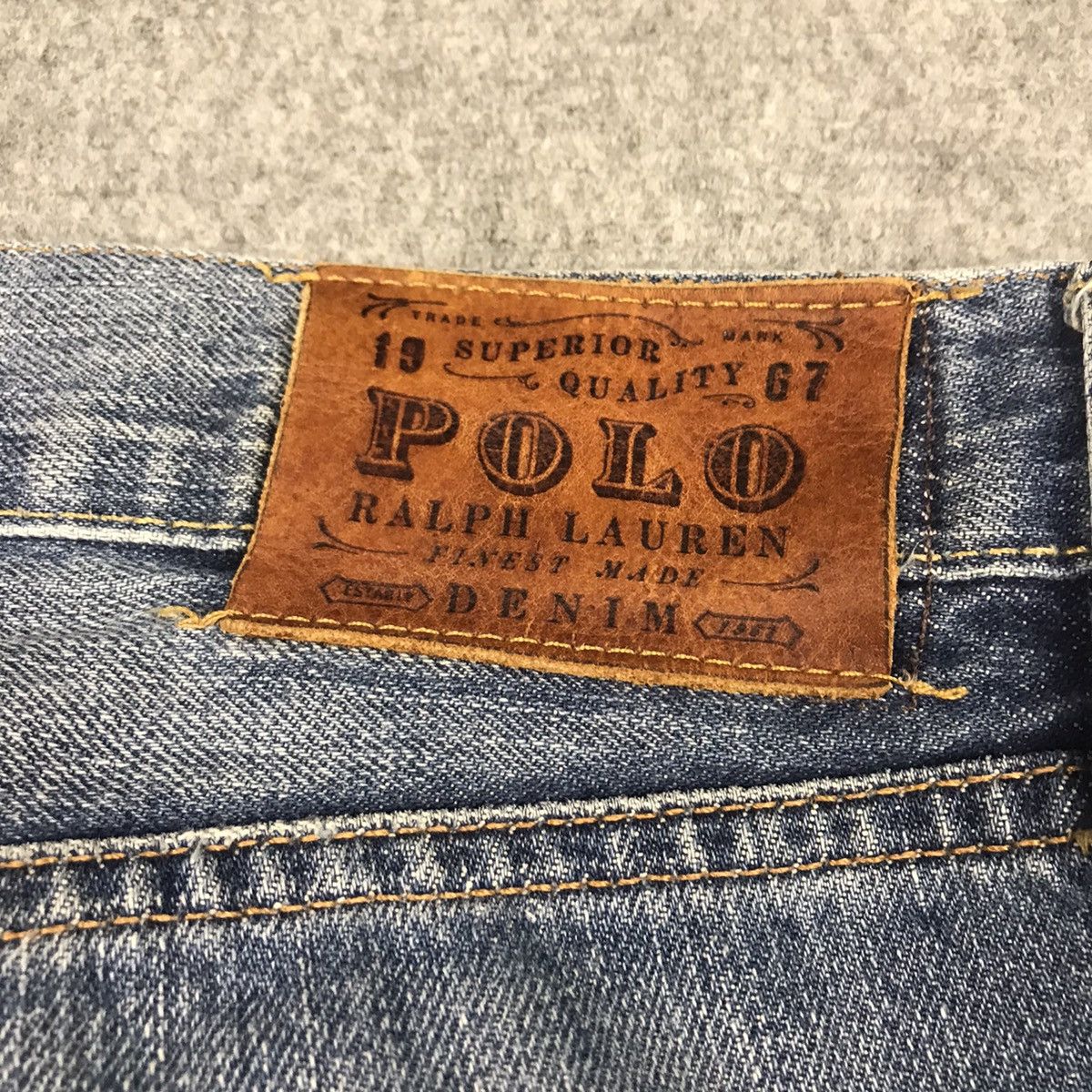 Japanese Brand × Polo Ralph Lauren DISTRESSED POLO RALPH LAUREN PATCHWORK BLUE FADED DENIM PANT Size US 32 / EU 48 - 13 Thumbnail