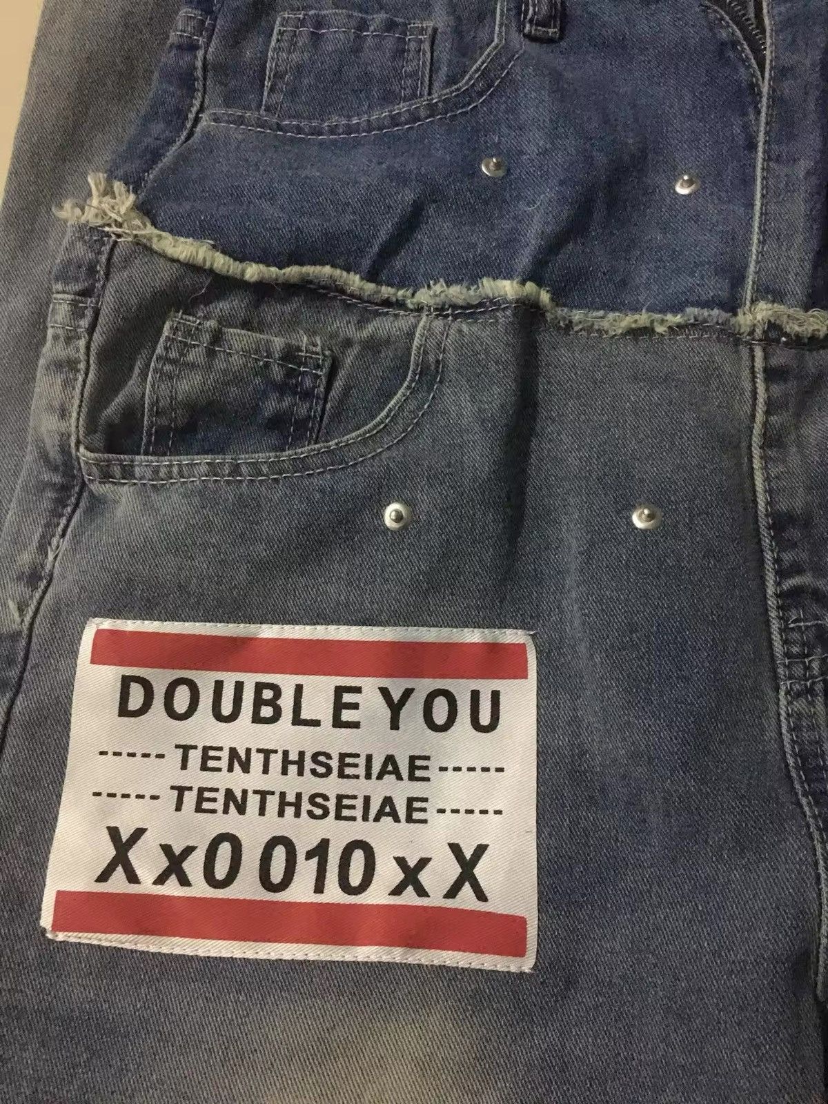 Jean Retro Double Stitching Washed Baggy Jeans Size US 33 - 7 Thumbnail