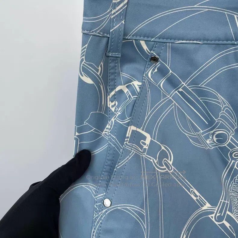 Hermes Hermes 24SS Blue Spiral Print Skirt Size 42" / US 20 - 4 Thumbnail