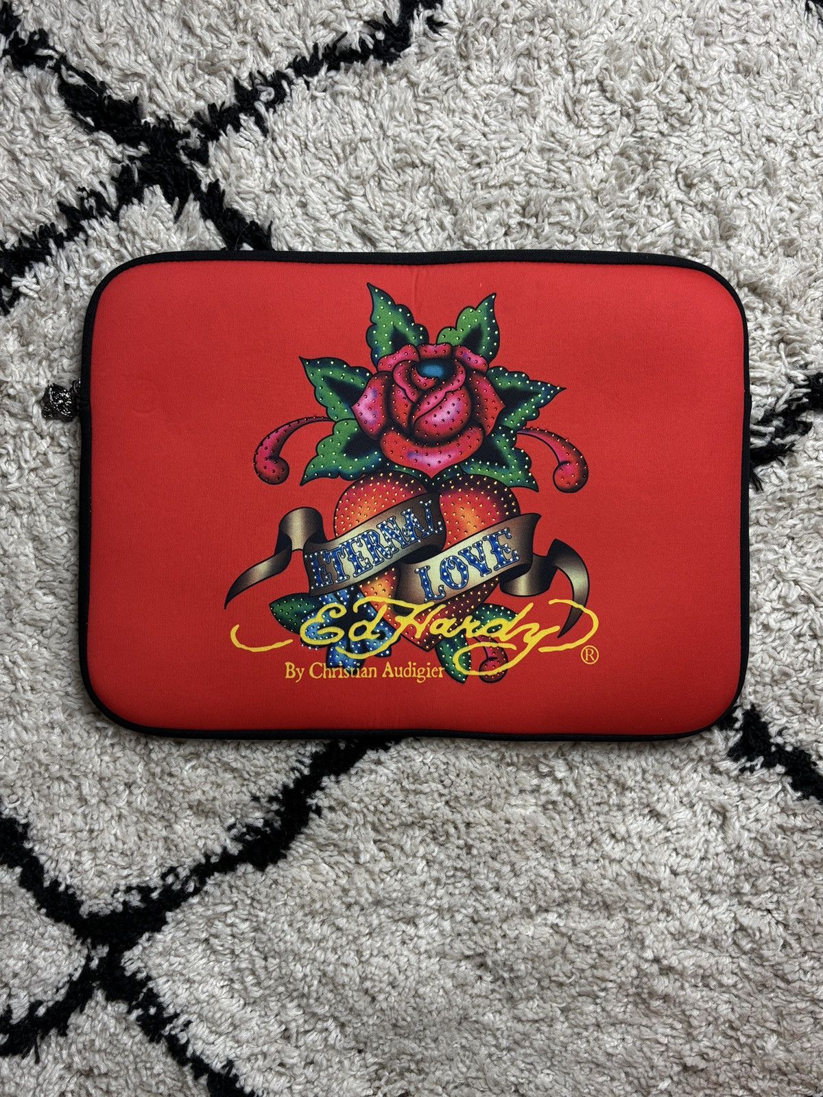 Ed Hardy × Vintage Laptop Sleeve Ed Hardy By Christian Audigier Computer Bag Size ONE SIZE - 1 Thumbnail