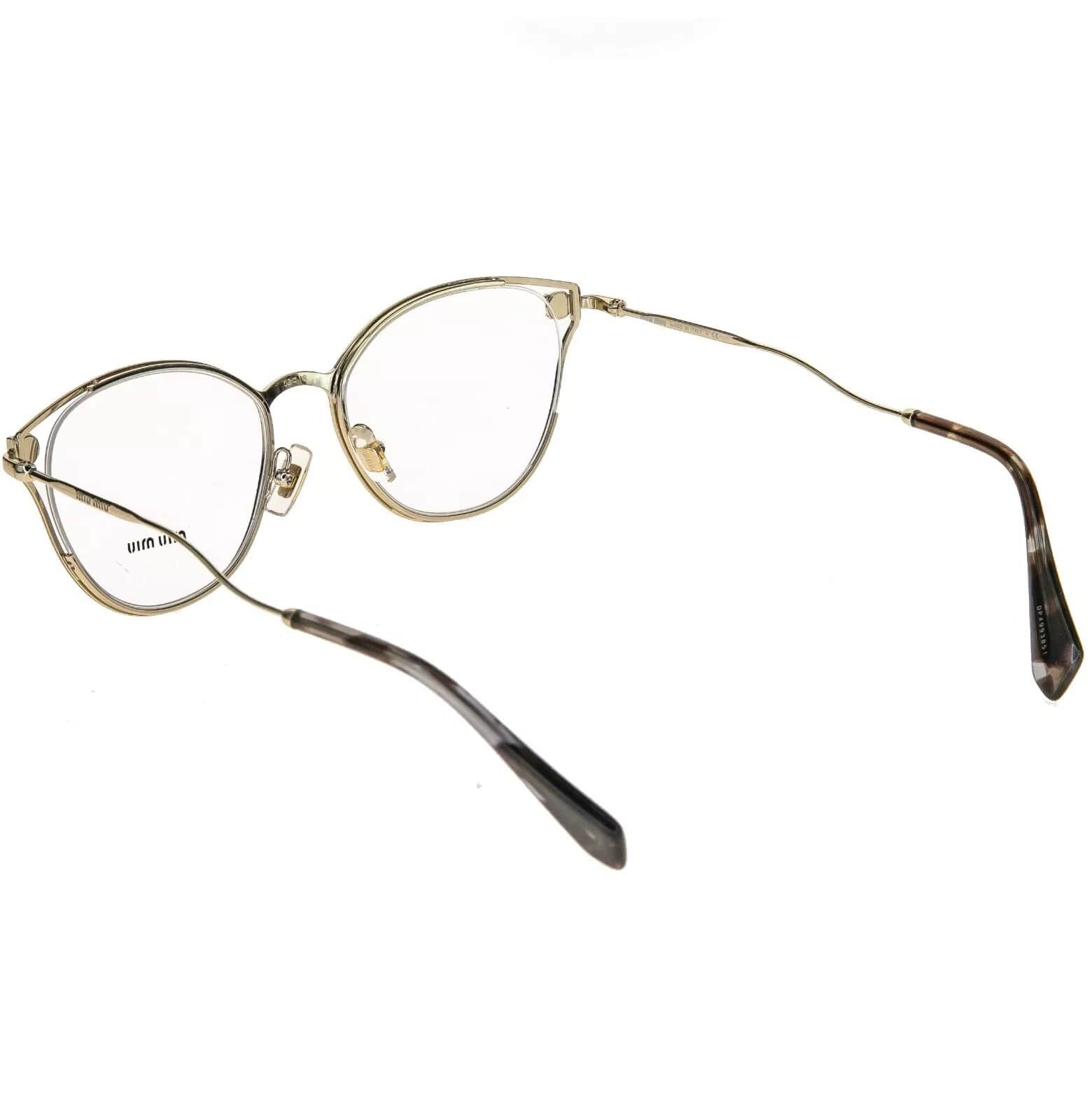 Miu Miu MIU MIU Pearl Stud 53Q Gold Metal Blue 52mm Optical MU53QV Size ONE SIZE - 7 Thumbnail