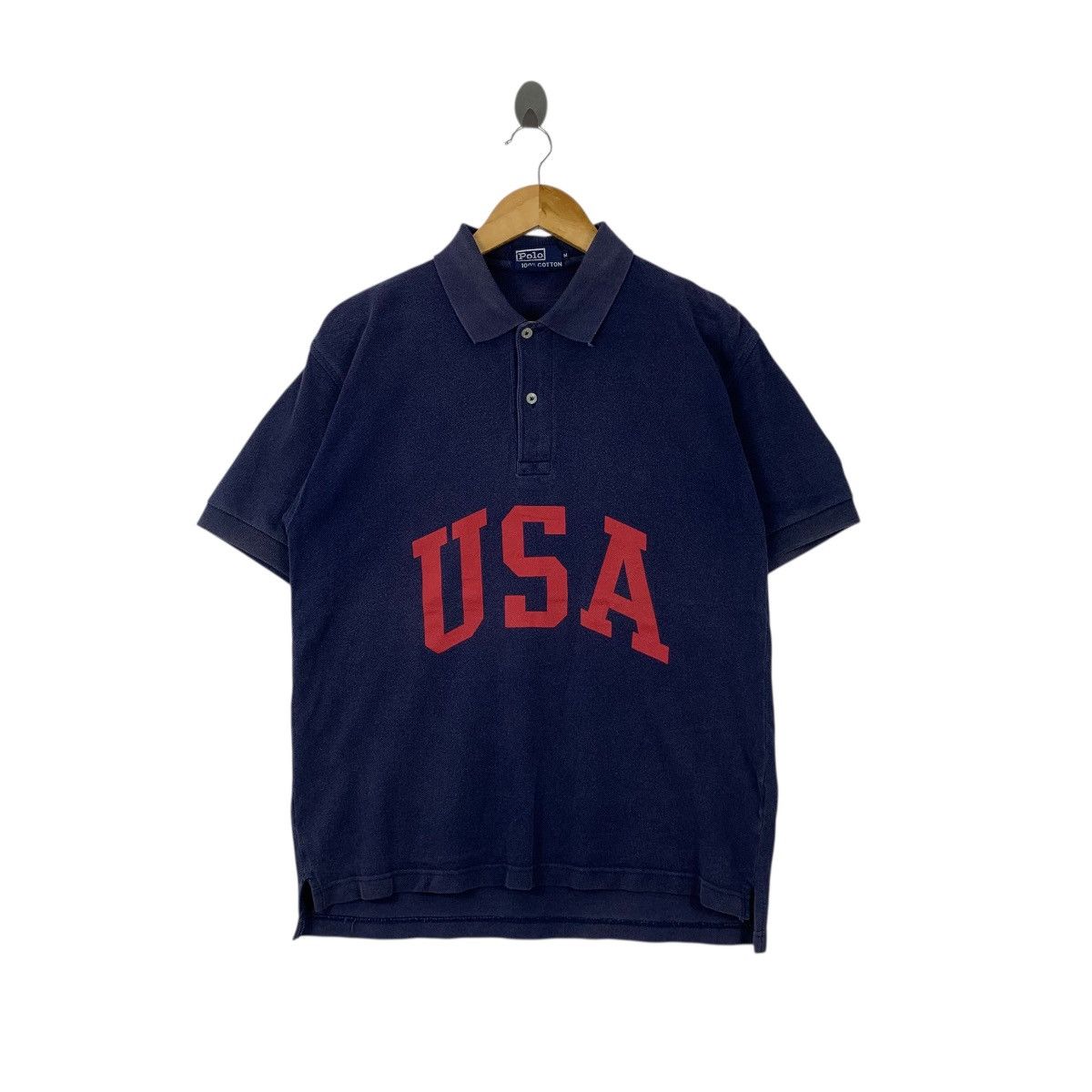 Vintage 90’ POLO RALPH LAUREN USA Flag Logo Tee Shirt Top
