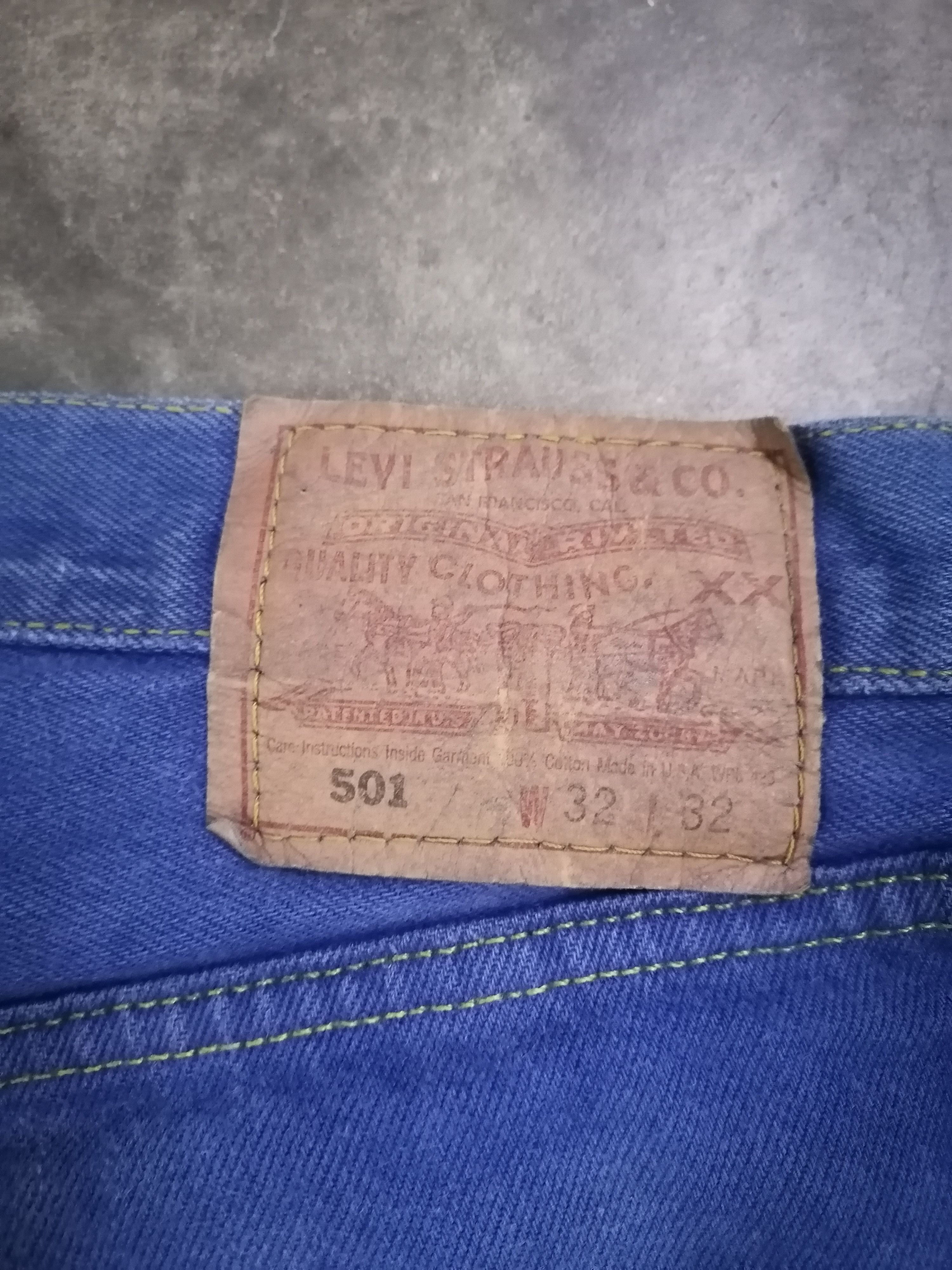 Levi's × Levi's Vintage Clothing Vintage 90s Levi's 501 Dyed Blue Distressed Denim Pants Size US 31 - 7 Thumbnail