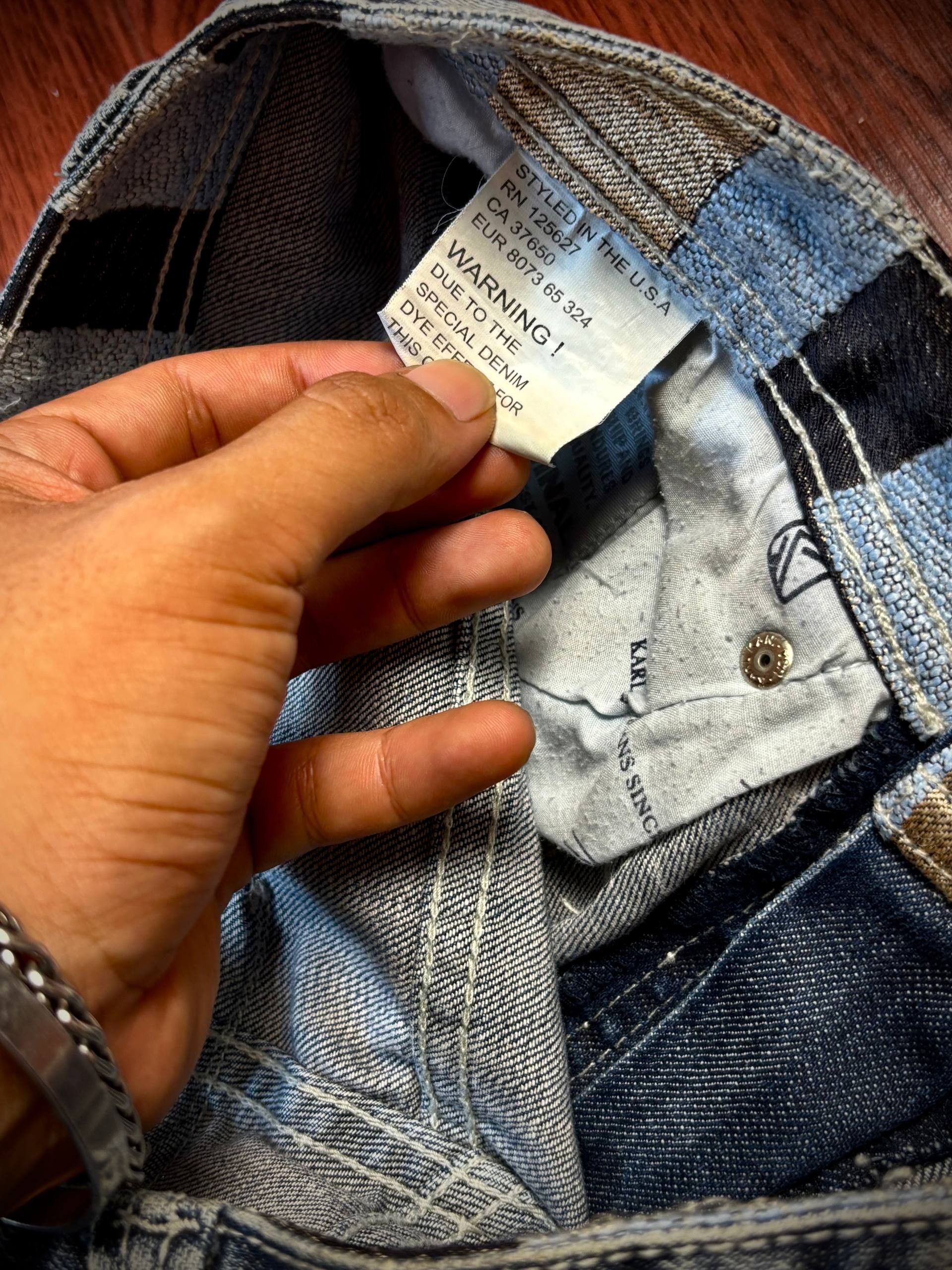 JNCO Vintage 90s Karl Kani Big Logo Patchwork Back Hit Denim Pant Size US 30 / EU 46 - 7 Thumbnail