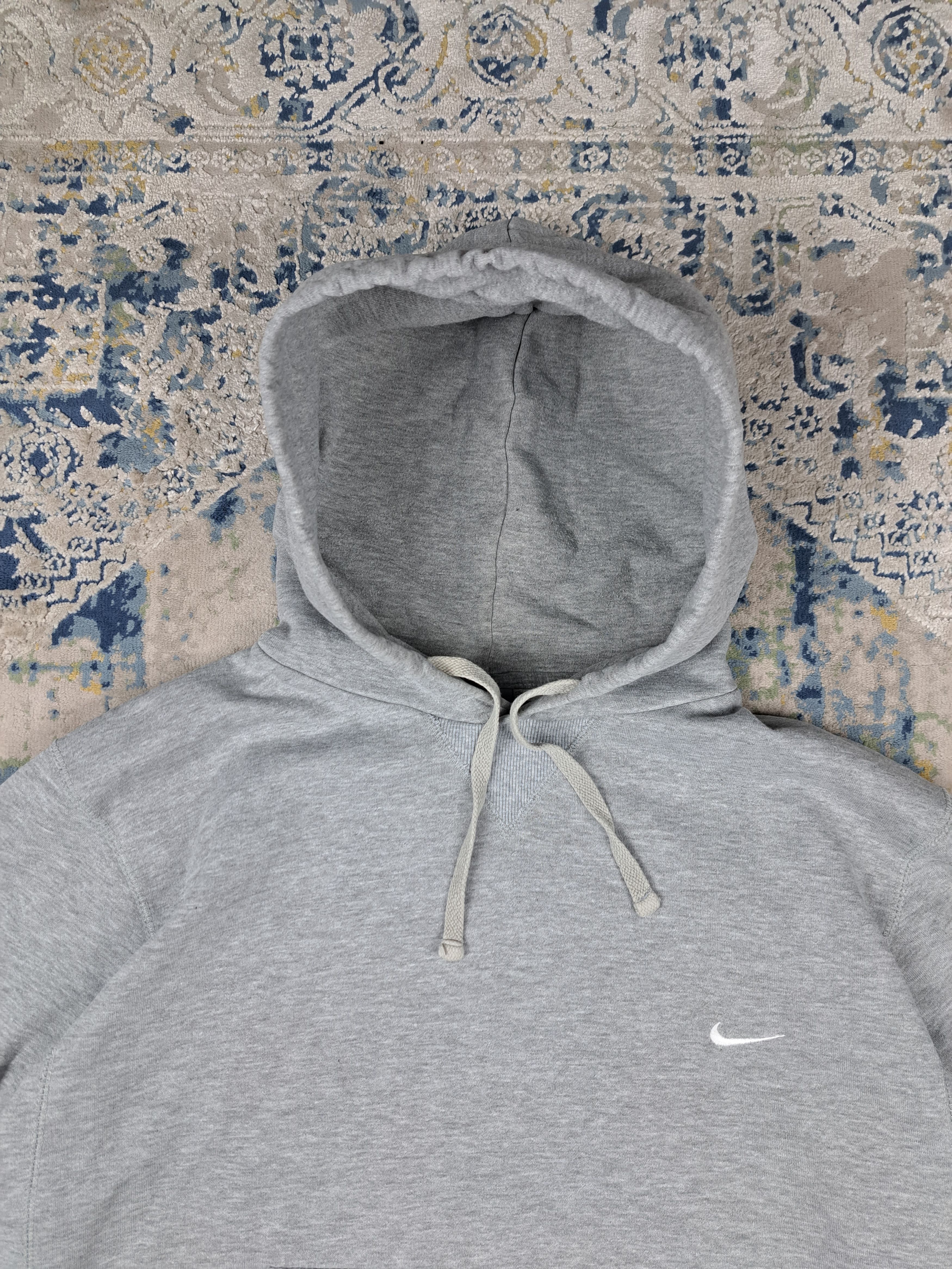 Nike VTG 00s Nike Mini Swoosh Boxy Basic Hoodie y2k Grey Size US L / EU 52-54 / 3 - 3 Thumbnail