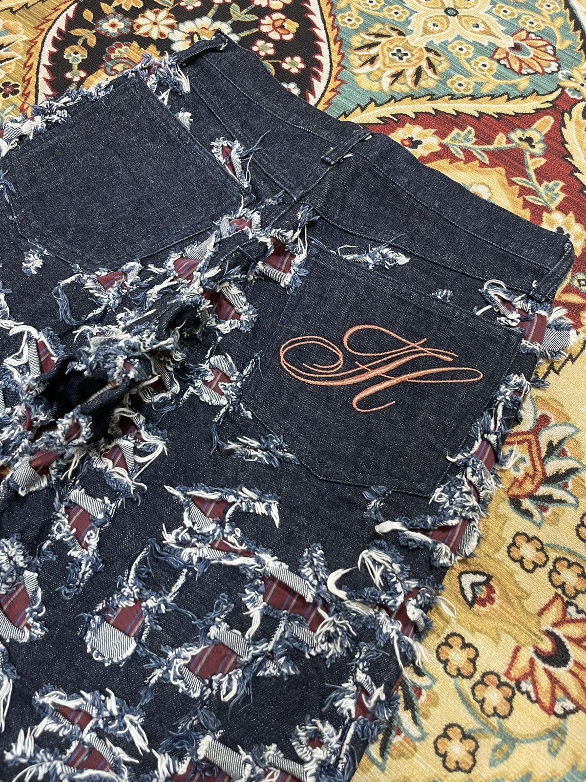 Japanese Brand Vintage Altch Destroyed Rips And Patchess Distressed Jeans Size US 29 - 2 Thumbnail
