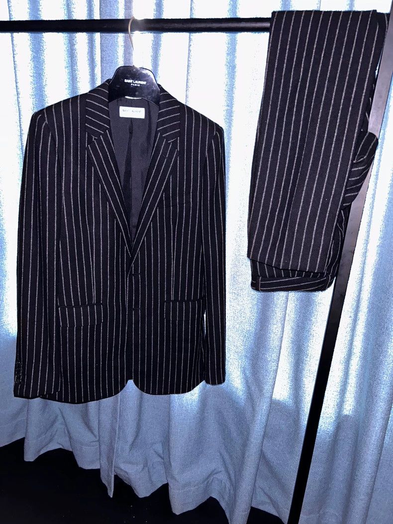 Yves Saint Laurent Saint Laruent 15FW Show Wool Stripe Suit 2502-Nextarrow Size 46R - 1 Thumbnail