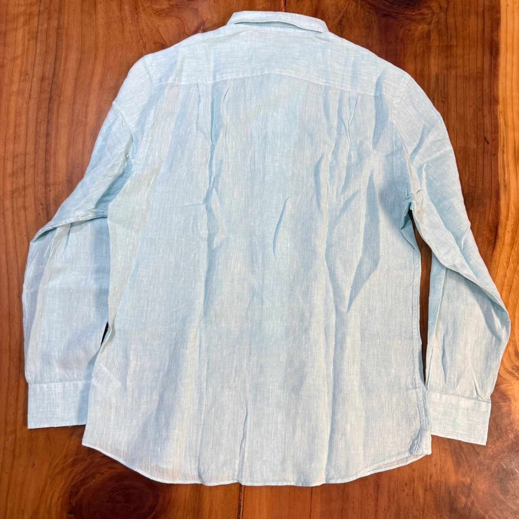 Robert Talbott Robert Talbott Shirt Mens Large Button Solid 100% Linen Dress Light blue 46 Chest Long Sleeve Classic Fit 30 Shirt Length Mens Size 42R - 5 Thumbnail