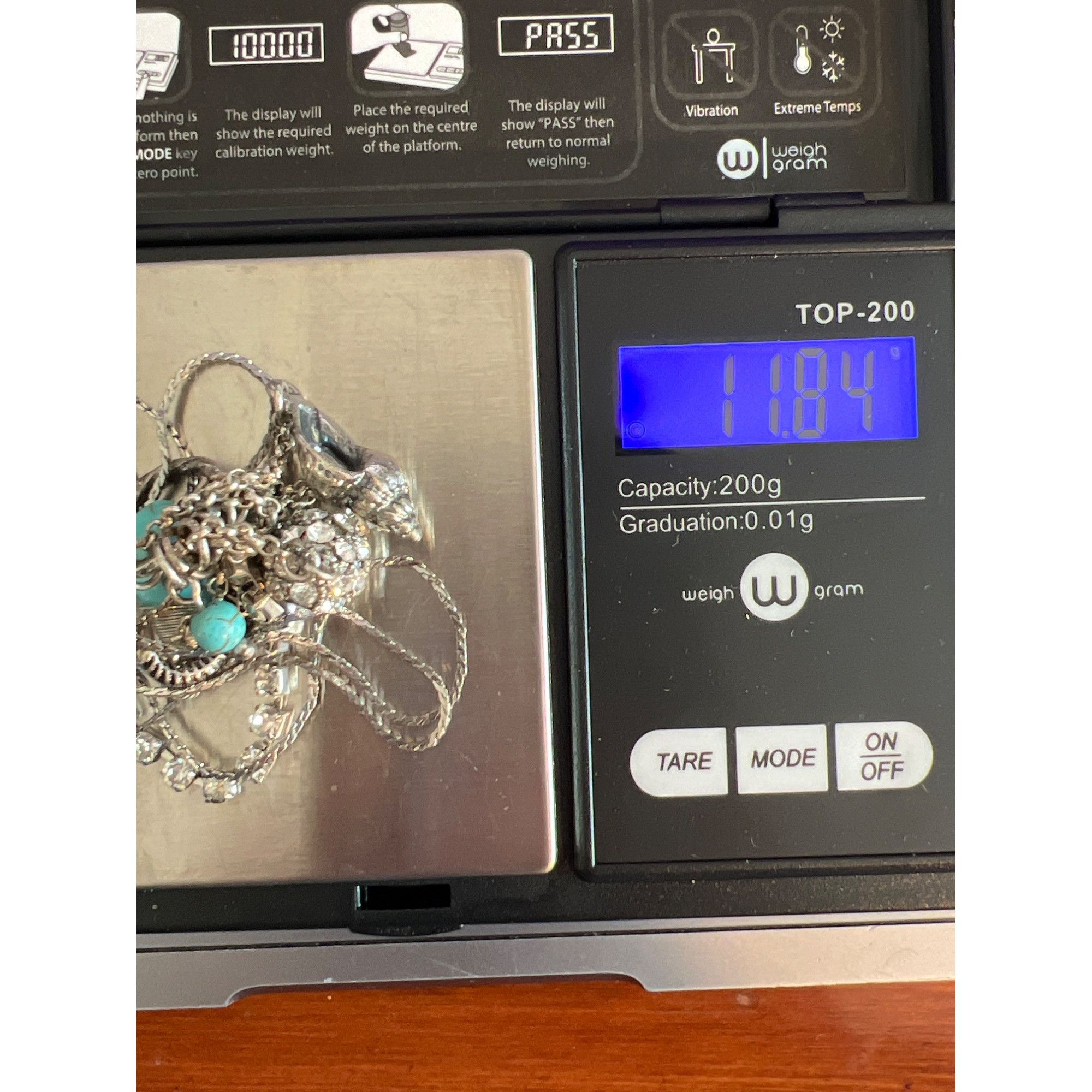 Other Silver Tone Charm Cluster Pendant Necklace Faux Turquoise Rh Size ONE SIZE - 5 Thumbnail