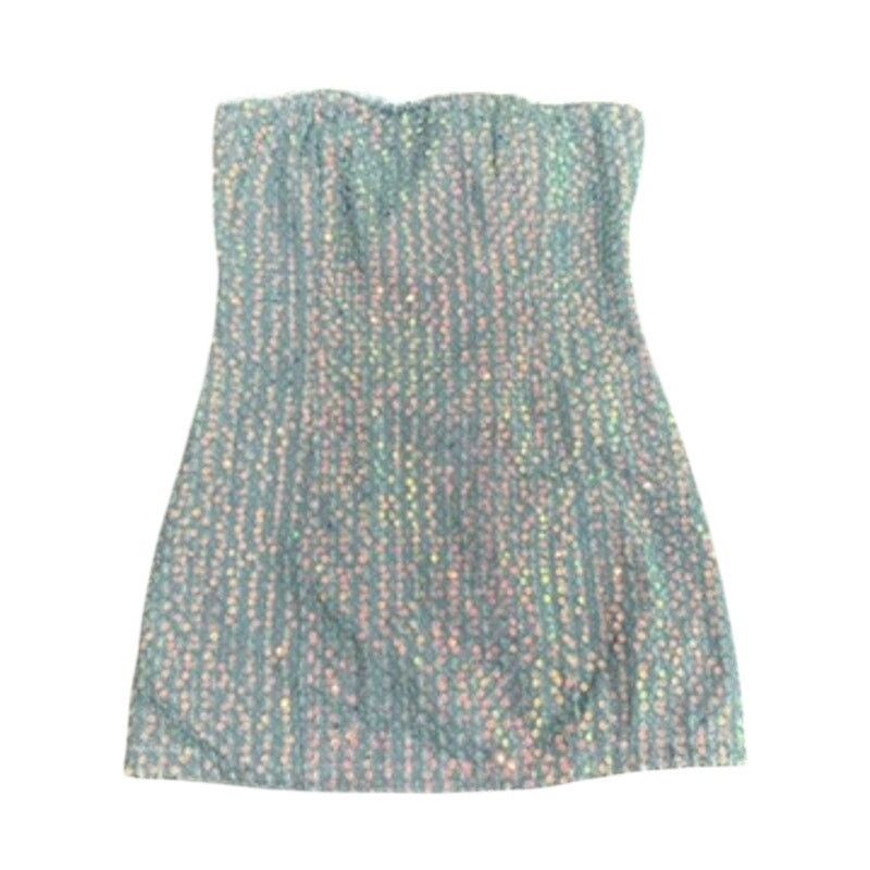superdown Superdown Claudia Sequin Denim Dress in Light Wash, Size S Size S / US 4 / IT 40 - 3 Thumbnail