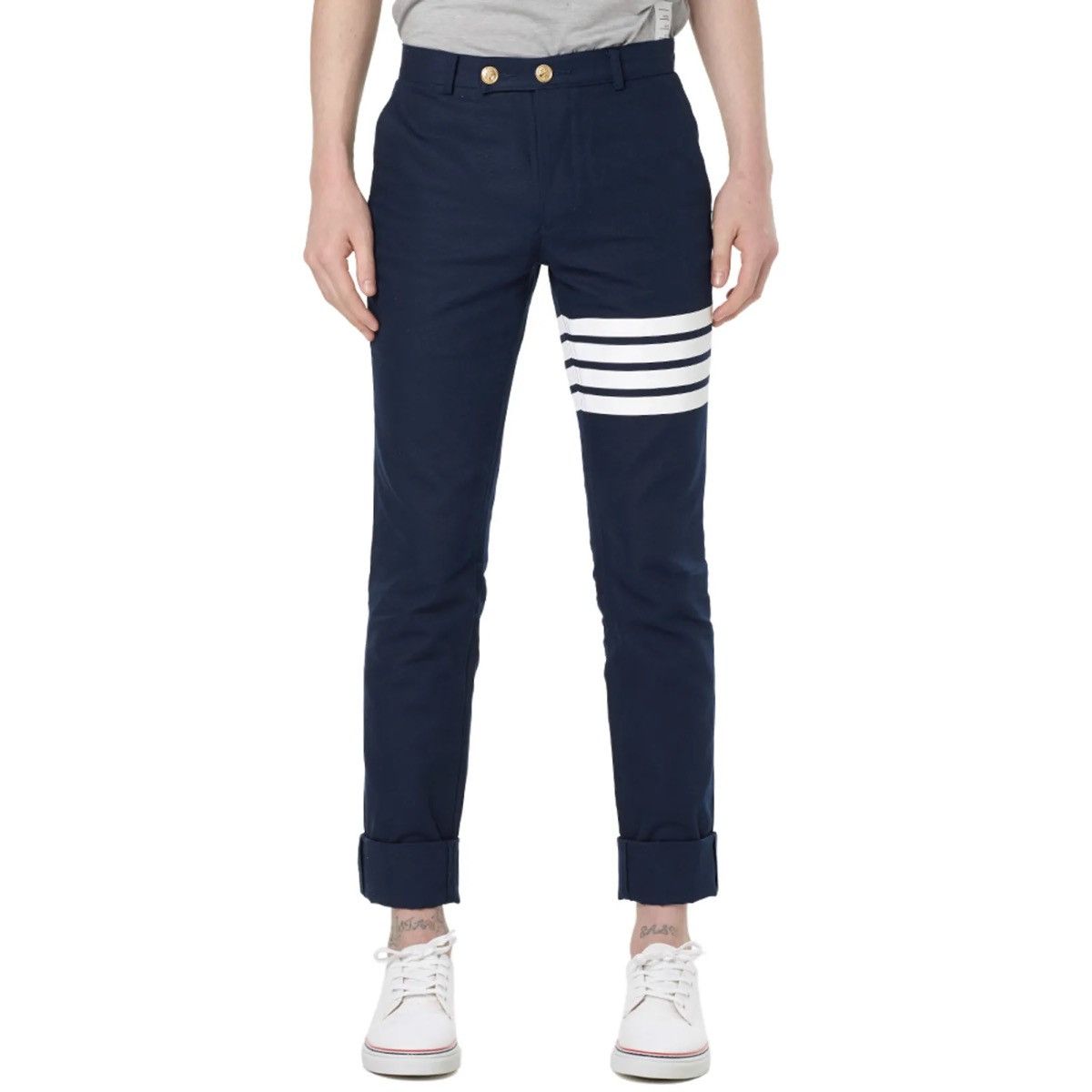 Thom Browne Thom Browne - Quad Stripe Canvas Woven Trouser Size US 30 / EU 46 - 21 Thumbnail