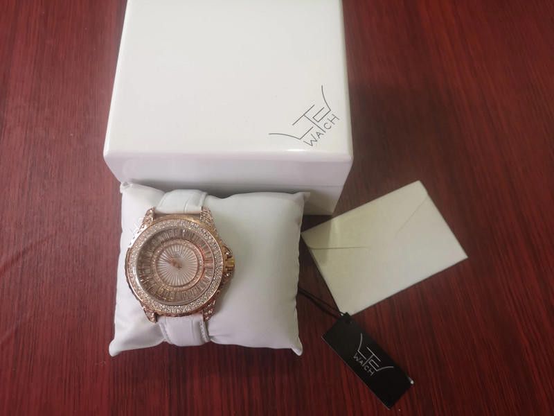 Designer Ltd rose gold dial white leather strap watch Size ONE SIZE - 6 Thumbnail