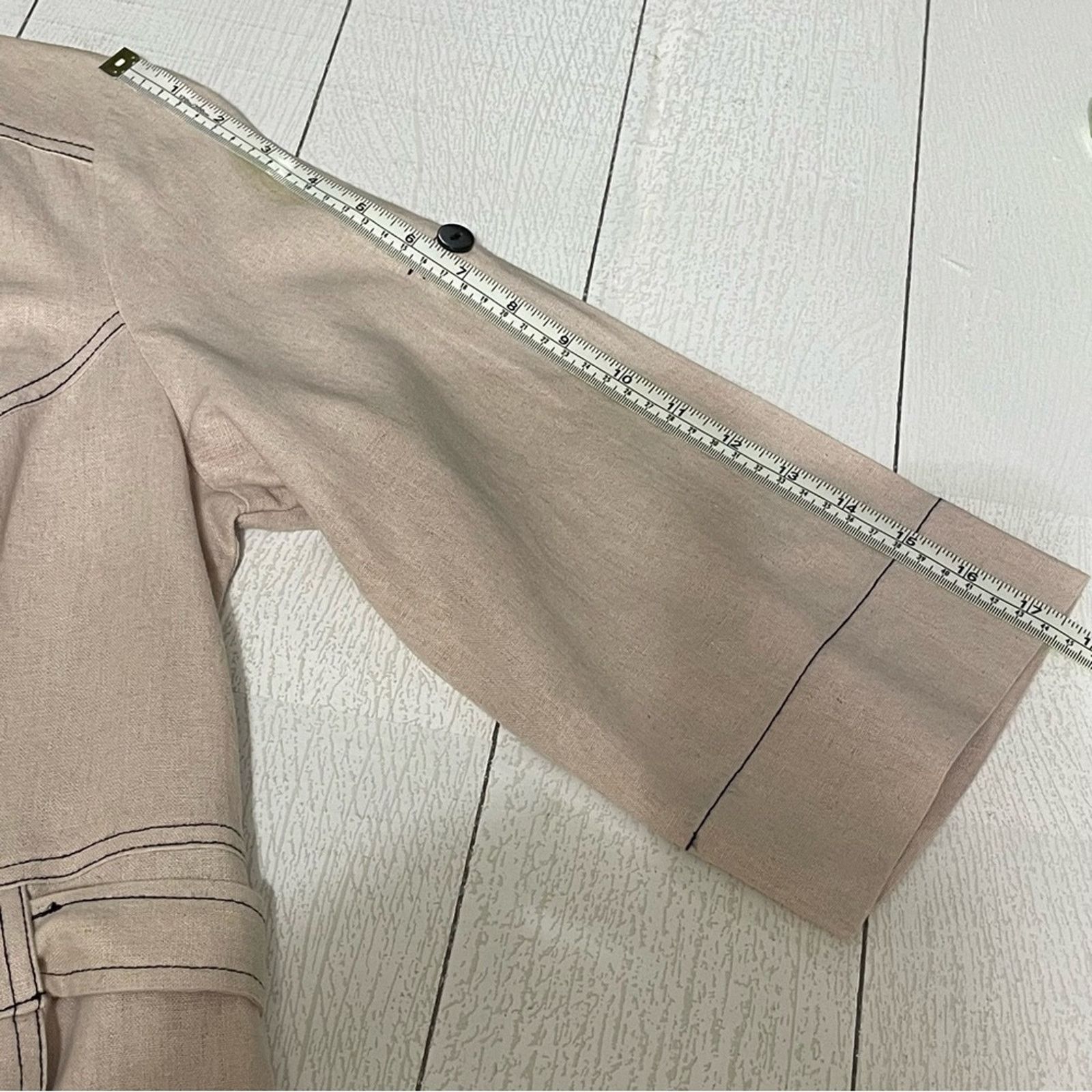 Other Ambiance Apparel Tan Linen Blend Shirt Dress 10 Size L / US 10 / IT 46 - 5 Thumbnail