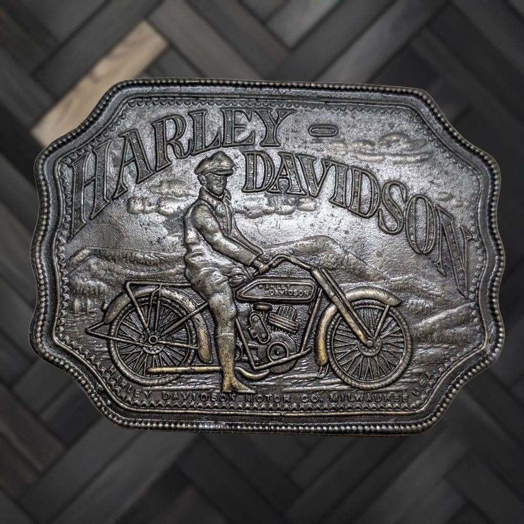 Harley Davidson VINTAGE HARLEY DAVIDSON belt buckle BRASS 1970s biker motorcycles western Mens Size ONE SIZE - 1 Thumbnail