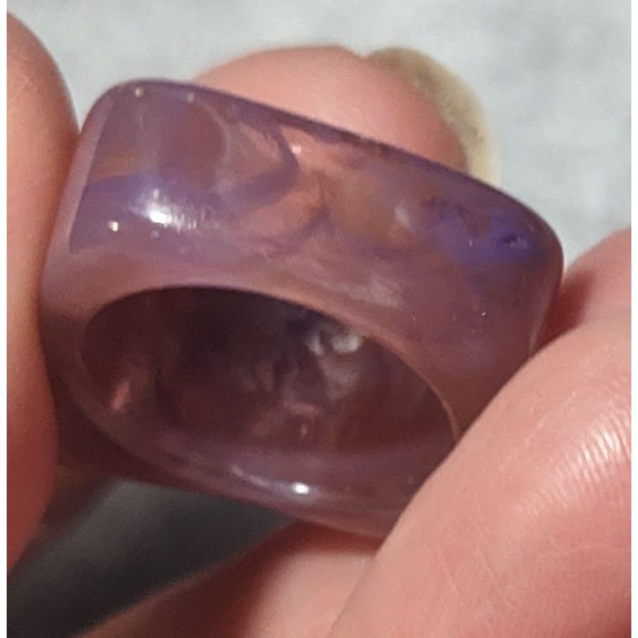 Other Chunky Abstract Pink And Purple Swirl Retro Statement Ring S Size ONE SIZE - 14 Thumbnail