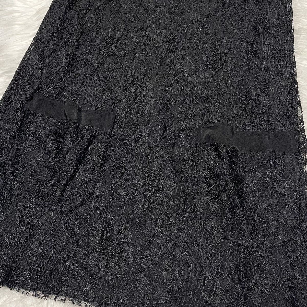Dolce & Gabbana DOLCE & GABBANA Floral Lace Short Sleeve Dress 40 Black Size S / US 4 / IT 40 - 11 Thumbnail