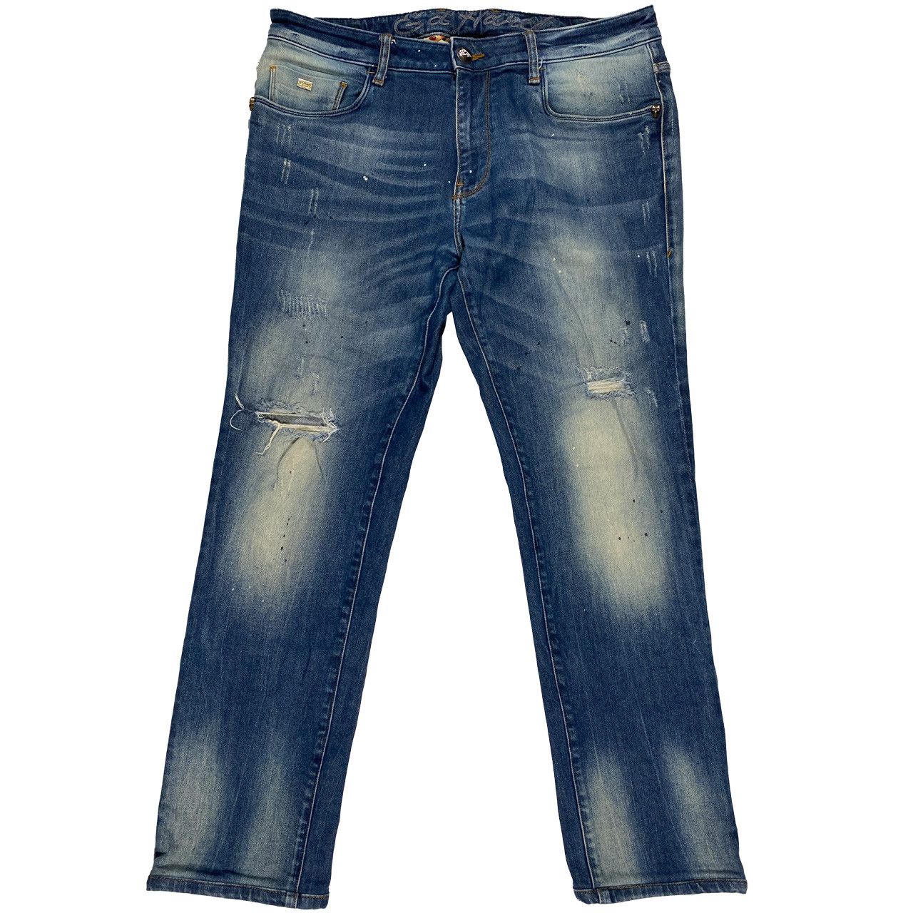 Ed Hardy Ed Hardy Embossed Skull Distressed Dagger jeans 34x28 Size US 34 / EU 50 - 2 Thumbnail