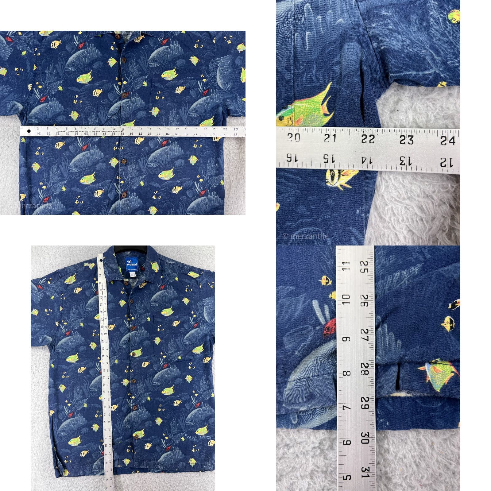 Vintage Aftco Shirt Mens Large Blue Tropical Fish All Over Print Hawaiian Angler Size US XL / EU 56 / 4 - 8 Thumbnail