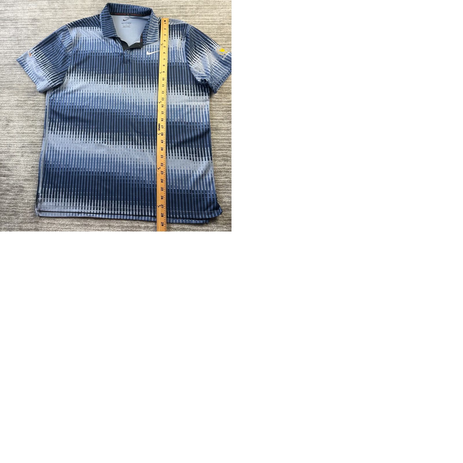 Nike Nike Tiger Woods Polo Shirt Mens L Golf Dri Fit ADV Quail Hollow Short Sleeve Collared Spread Snaps Blue Polyester Regular Image: None Size US L / EU 52-54 / 3 - 9 Thumbnail