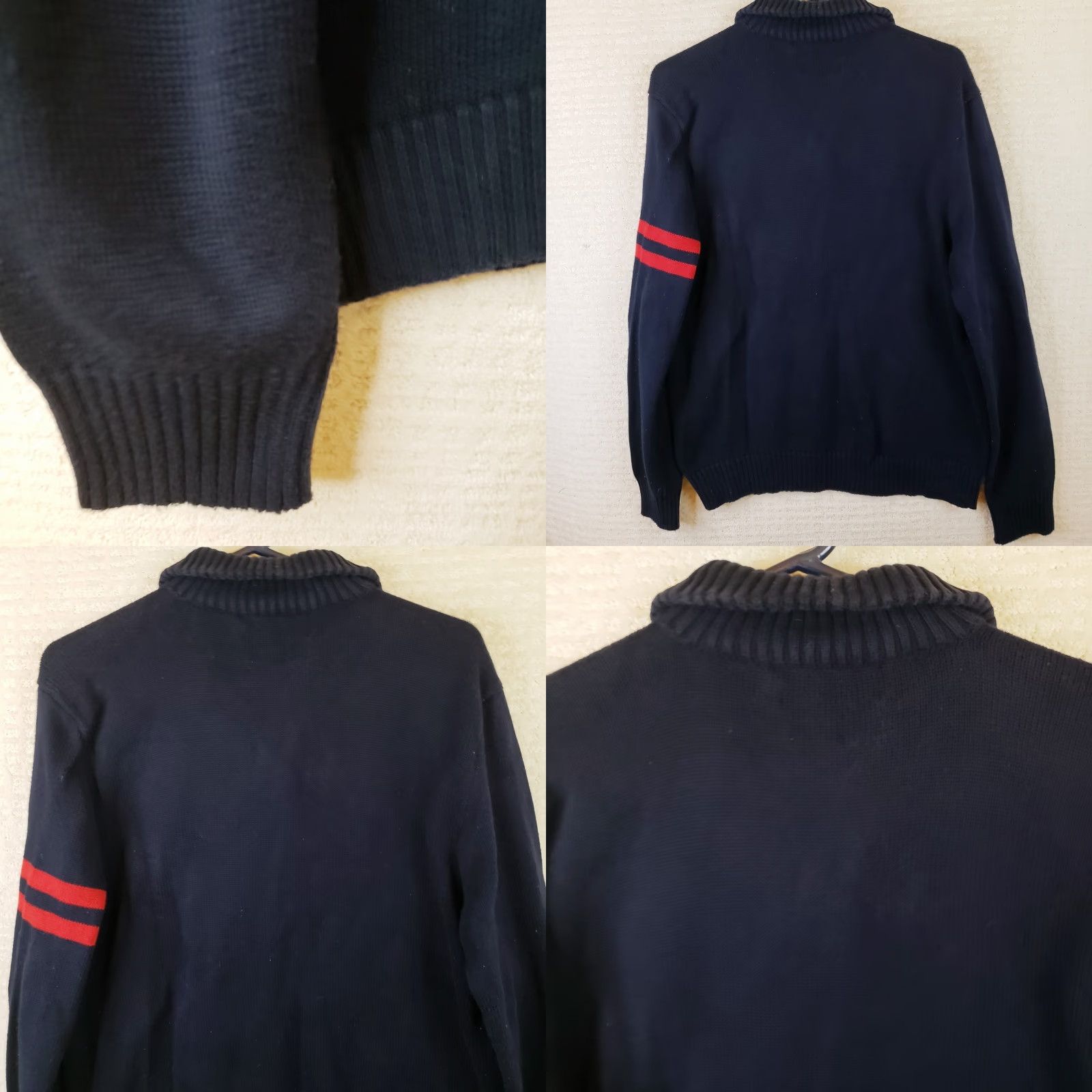 Polo Ralph Lauren Polo Ralph Lauren Sweater Shirt 1/4 Zip M Blue Red Striped Classic Embroidered Logo Mens Size US M / EU 48-50 / 2 - 8 Thumbnail