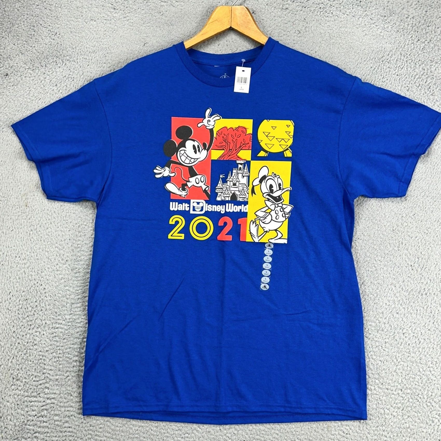 Disney Disney Mens T-Shirt Large Blue Mickey Donald Walt Disney World Crewneck Tee NEW Size US L / EU 52-54 / 3 - 2 Thumbnail
