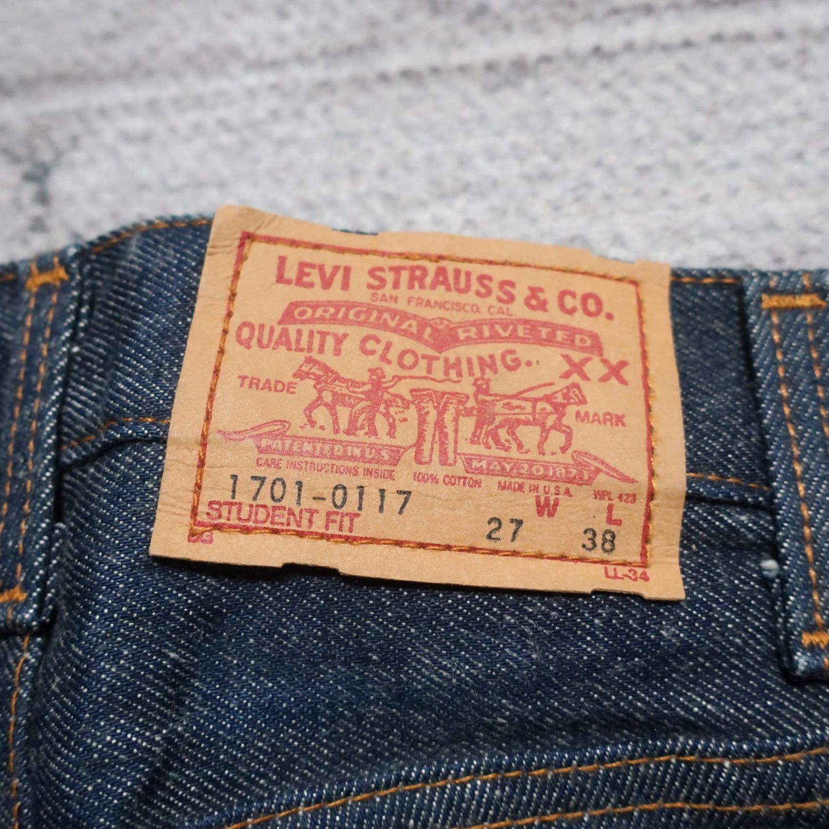 Levi's VINTAGE Levi's 701 Student Denim Jeans Pants Men 27 Raw 37 Inseam 701 Vintage Deadstock Levis 27" Boys Mens (adjusted) Size US 27 - 2 Thumbnail