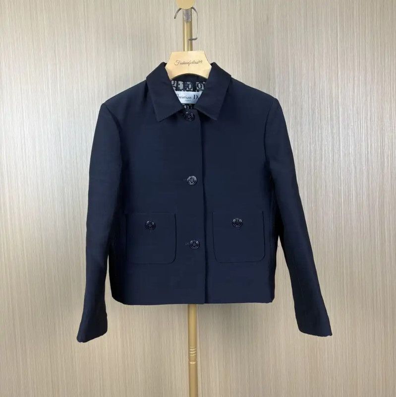 Dior Dior Women's Navy Cotton Jacket Size M 0089 Size M / US 6-8 / IT 42-44 - 1 Thumbnail