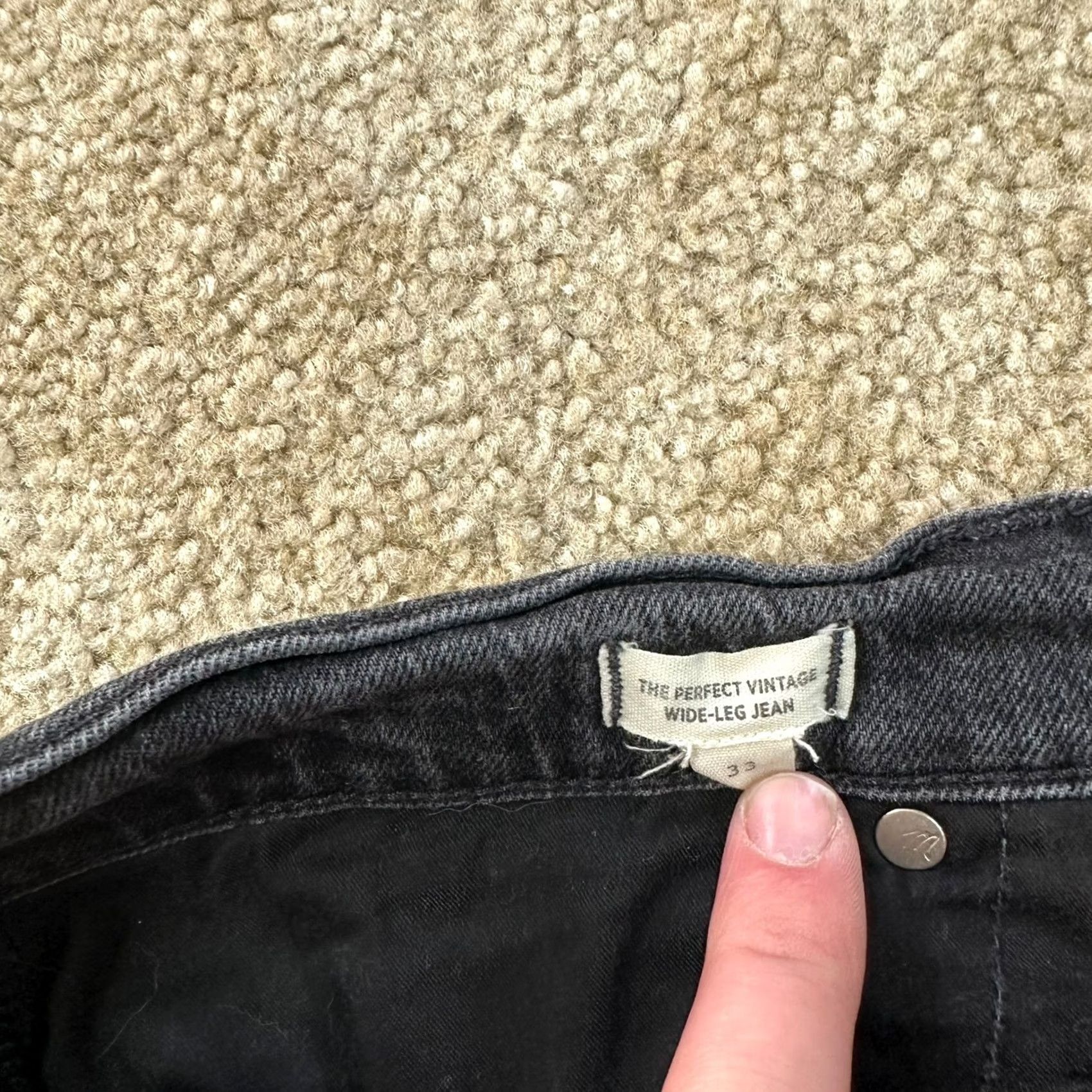 Madewell Madewell Jeans Womens 33 Wide-Leg Black Denim 90s Preppy High Rise Inseam 29 Inseam 29 Size 24" / US 00 / IT 34 - 5 Thumbnail