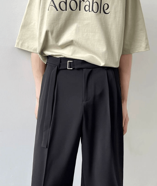 Japanese Brand × Vintage Men's Japanese black loose straight casual suit pants Size US 32 / EU 48 - 4 Thumbnail