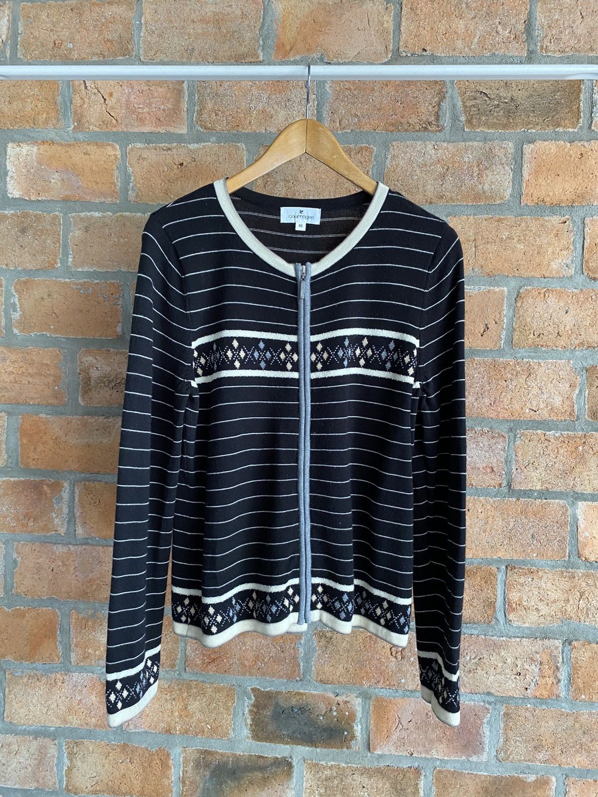 Courreges Courrèges Black Striped Cardigan. Size ONE SIZE - 16 Thumbnail