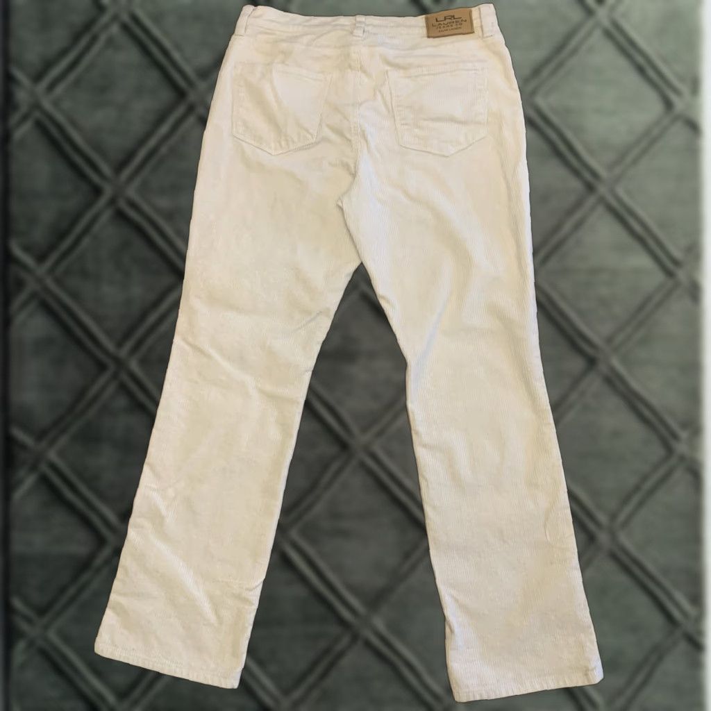 Ralph Lauren VINTAGE Lauren Ralph Lauren Pants Corduroy 32x28.5 Straight Pockets Stretch White 10P Regular Womens Boys Girls Mens Size 24" / US 00 / IT 34 - 1 Thumbnail