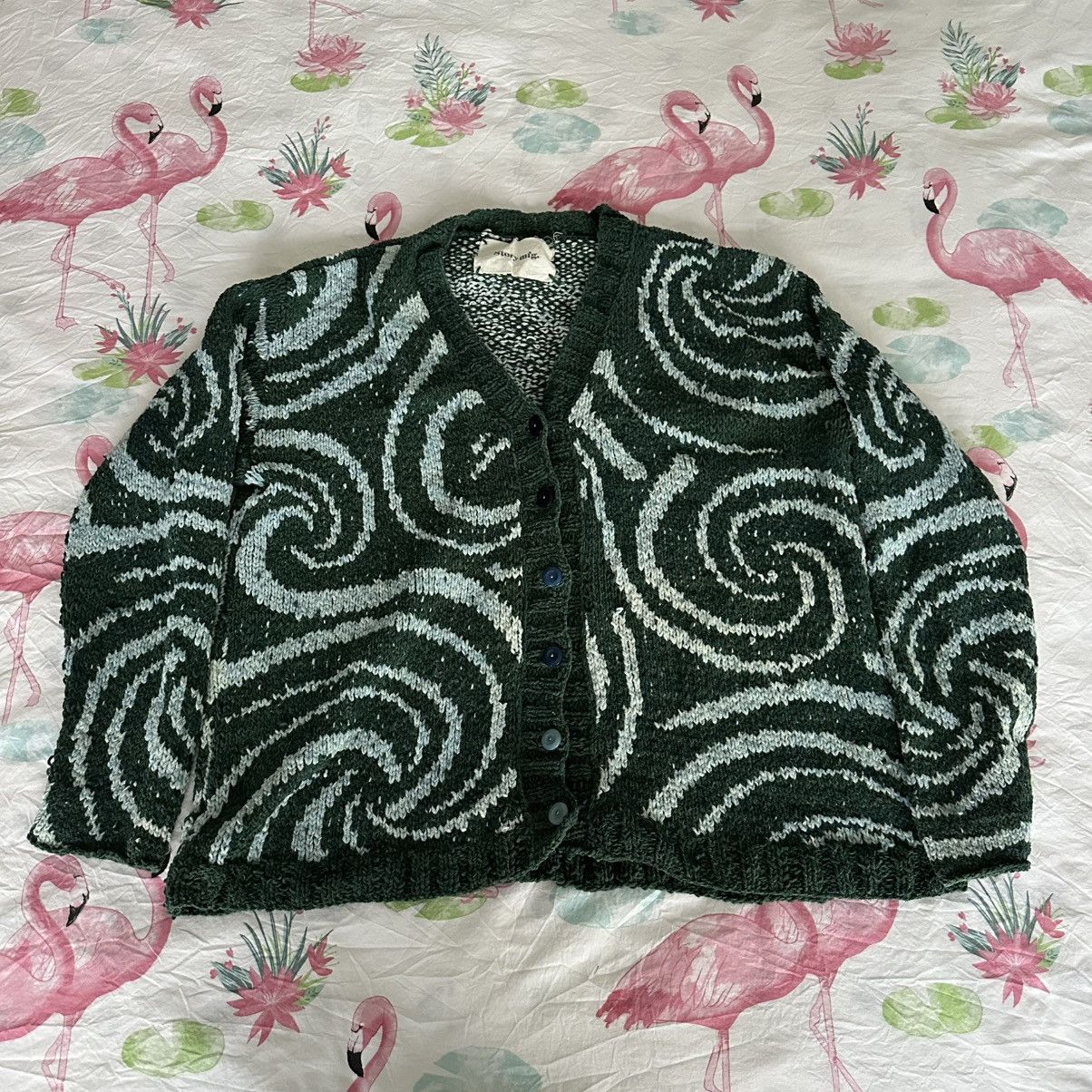 STORY MFG. Olive Spiral Block Swetaer S