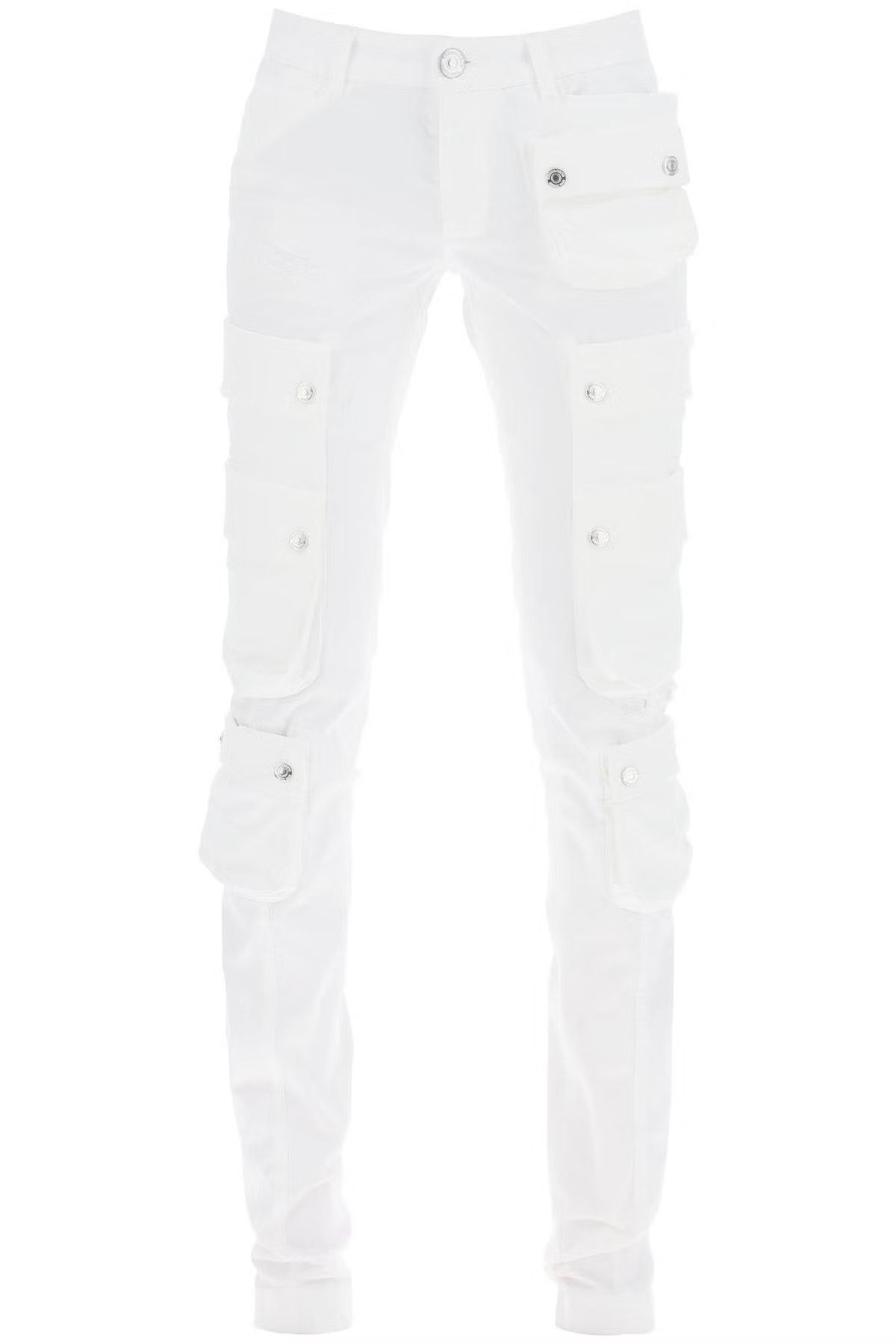 image of Dsquared2 O1S22I1N0424 Trumpet Cargo Pant In White, Women's (Size 26)