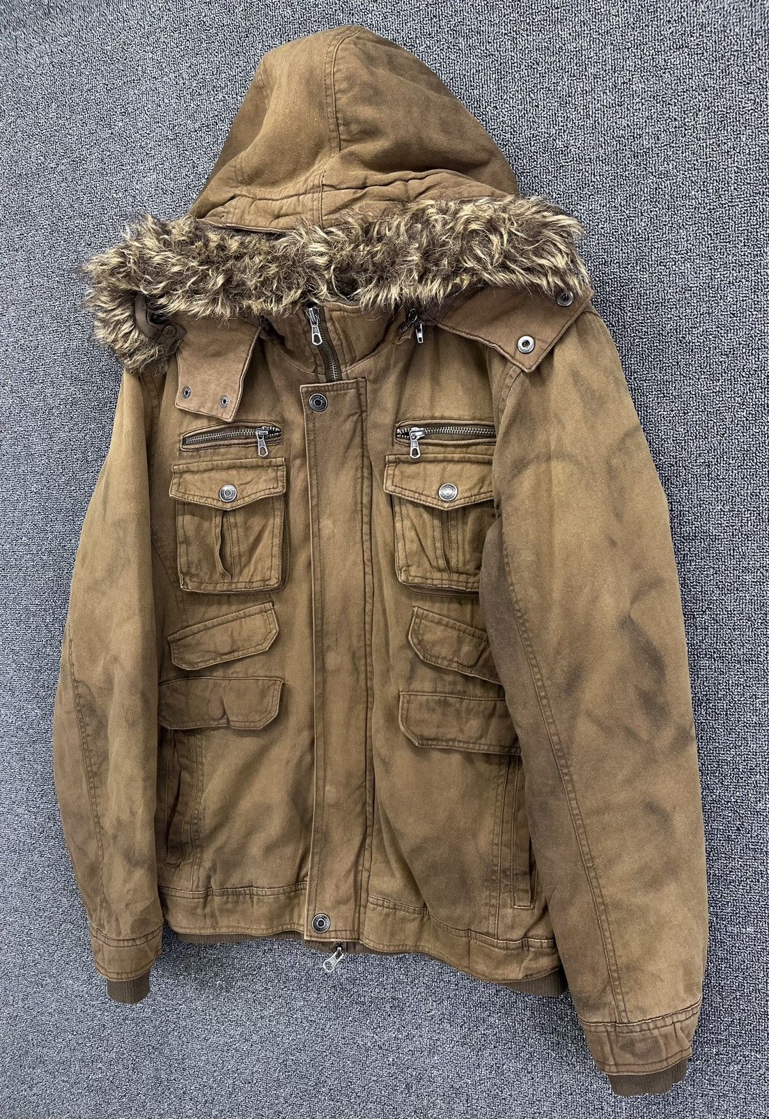 In The Attic Vintage In The Attic Punk Style Fur Hoodie Zip Up Jacket Size L / US 10 / IT 46 - 2 Thumbnail