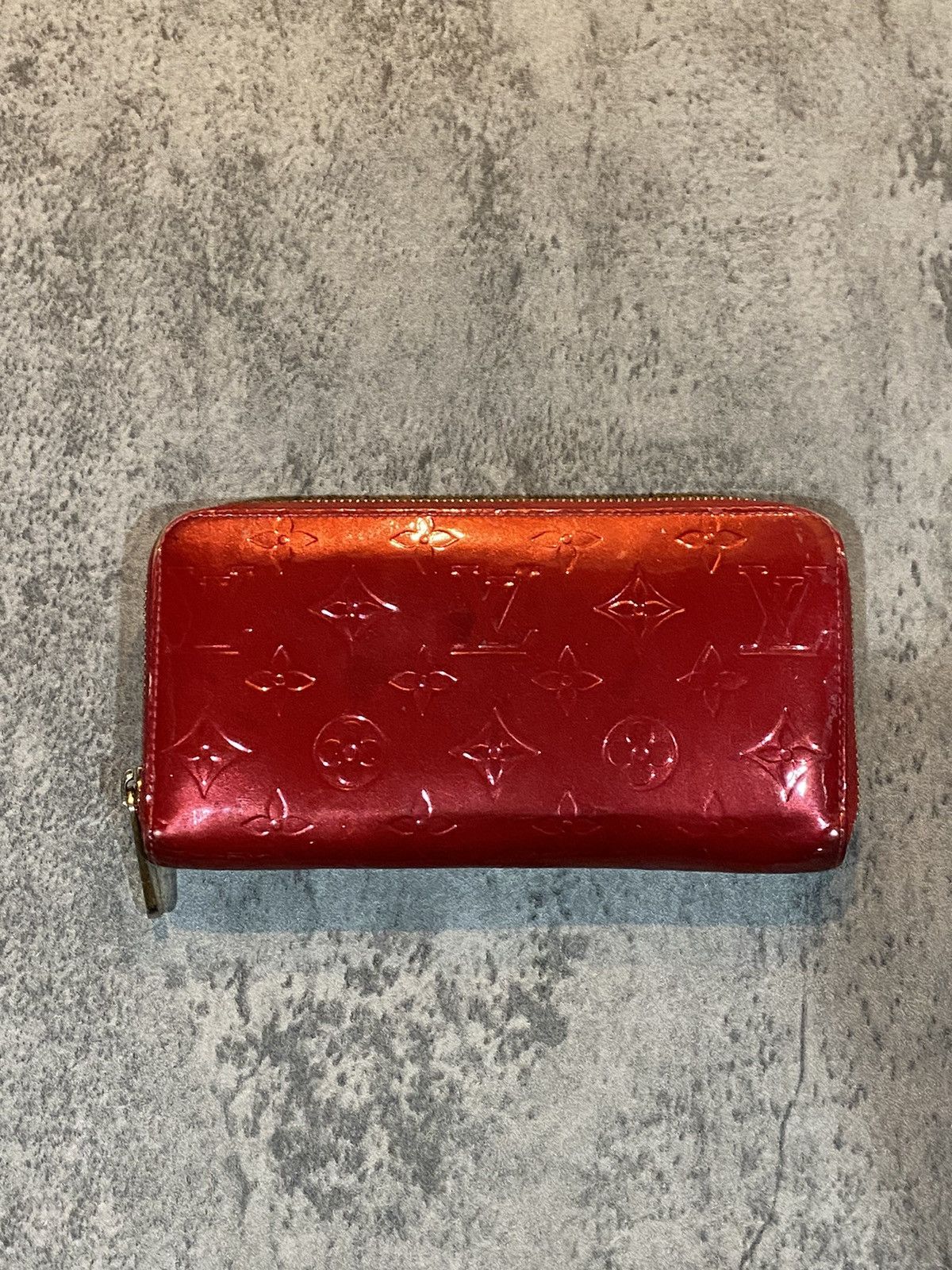 image of Red Patent Leather Louis Vuitton Wallet From 2011, Women's